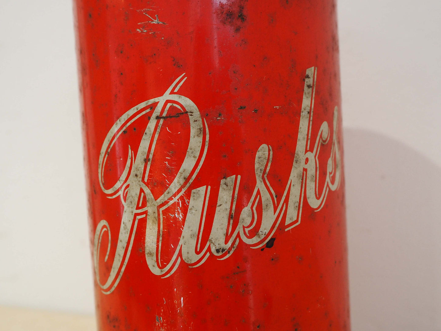 Vintage Vibrant Red Original Advertising Tin / Metal Kitchen Container