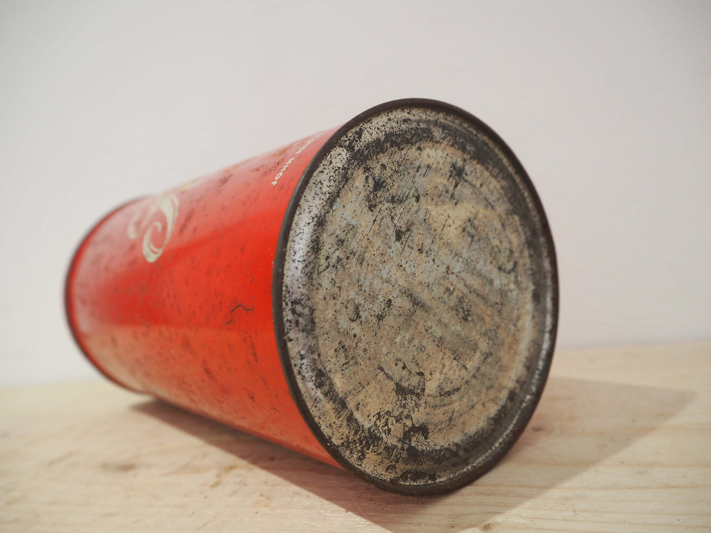 Vintage Vibrant Red Original Advertising Tin / Metal Kitchen Container