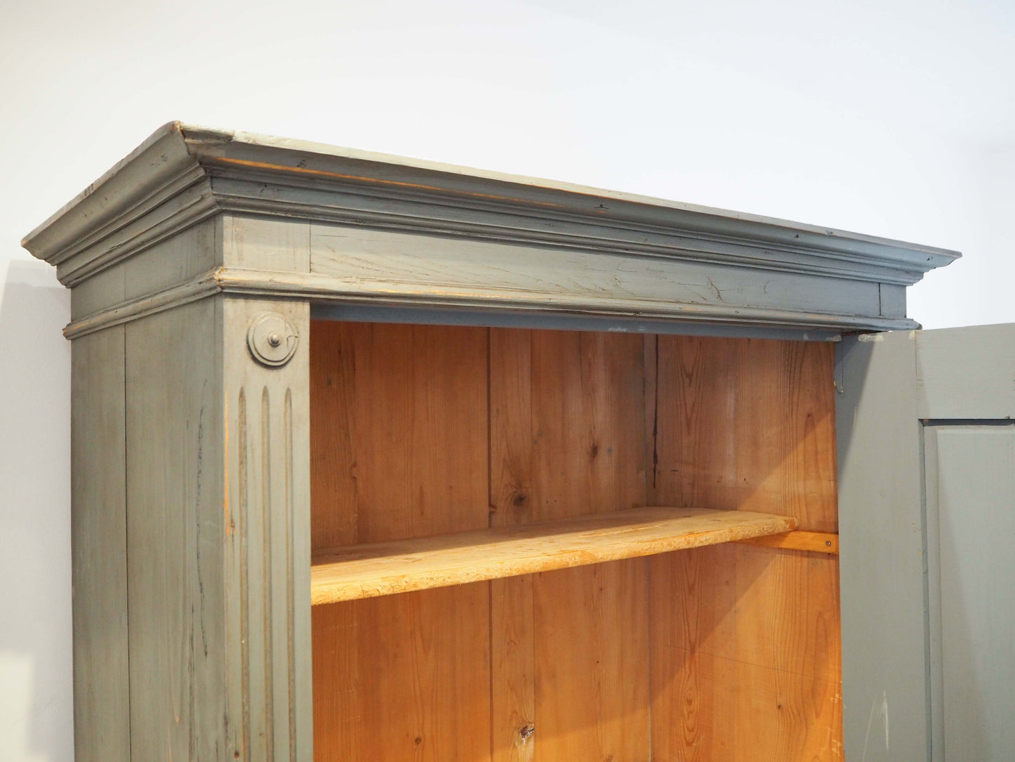 Antique Vintage Housekeepers Pine Painted Wooden Cupboard / Rustic Furniture