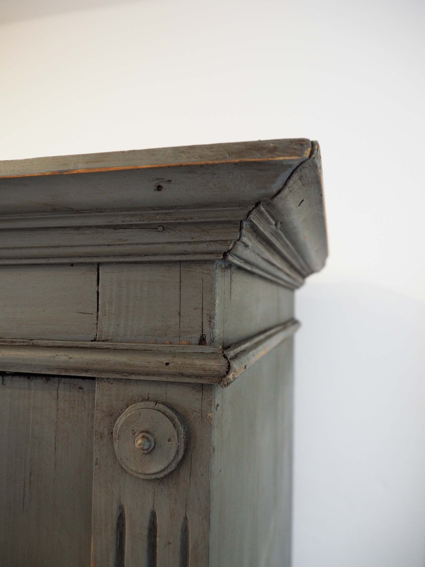 Antique Vintage Housekeepers Pine Painted Wooden Cupboard / Rustic Furniture