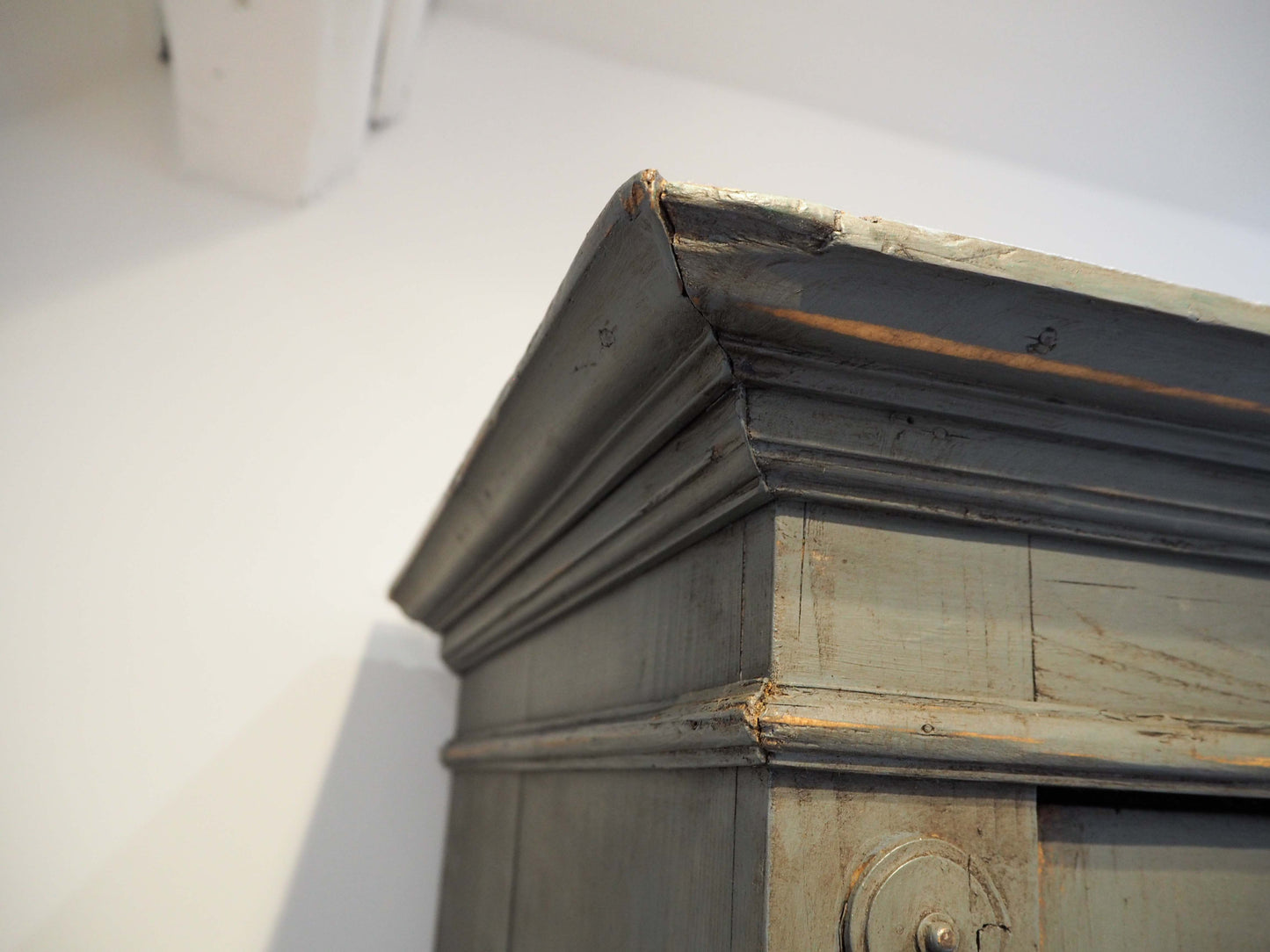 Antique Vintage Housekeepers Pine Painted Wooden Cupboard / Rustic Furniture
