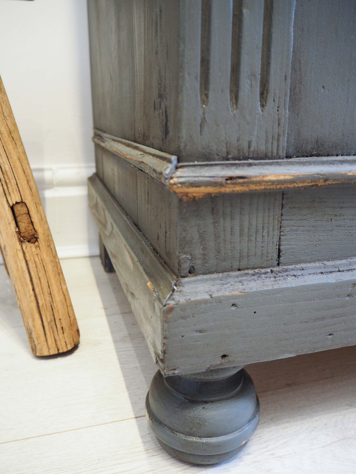 Antique Vintage Housekeepers Pine Painted Wooden Cupboard / Rustic Furniture