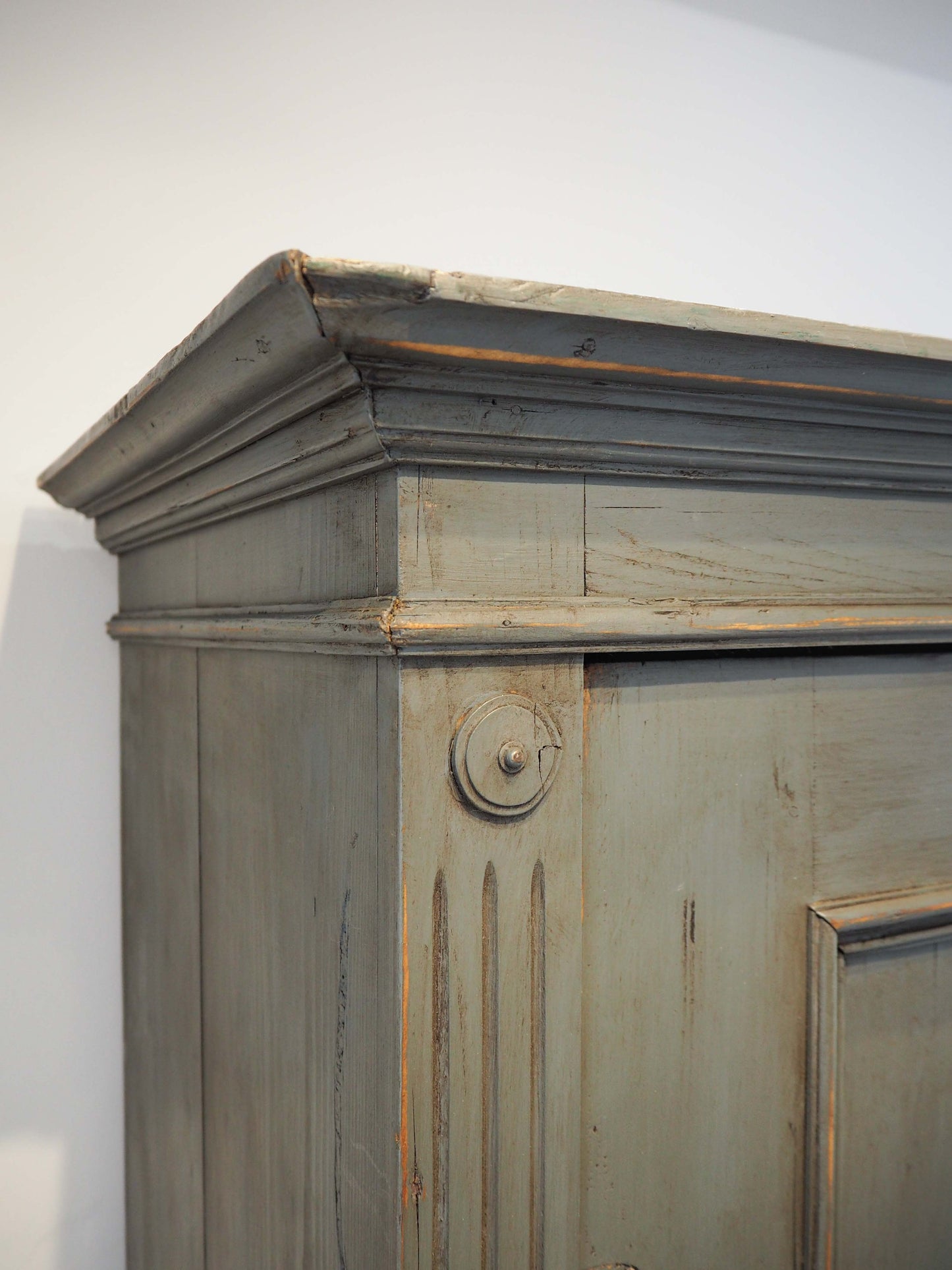 Antique Vintage Housekeepers Pine Painted Wooden Cupboard / Rustic Furniture