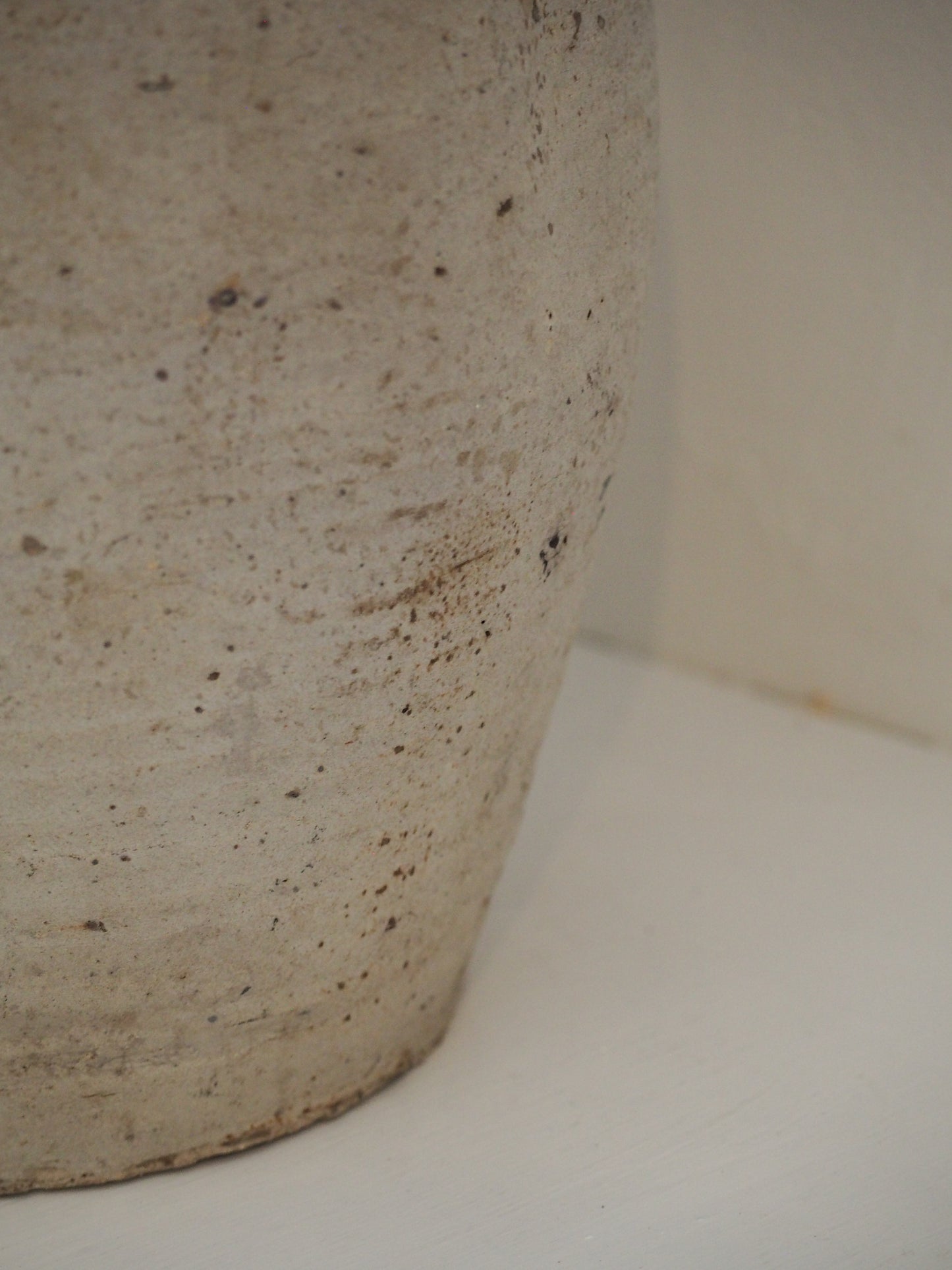 Antique Vintage French Handmade Oil Pot with Handle / Rustic Kitchen Storage Jar
