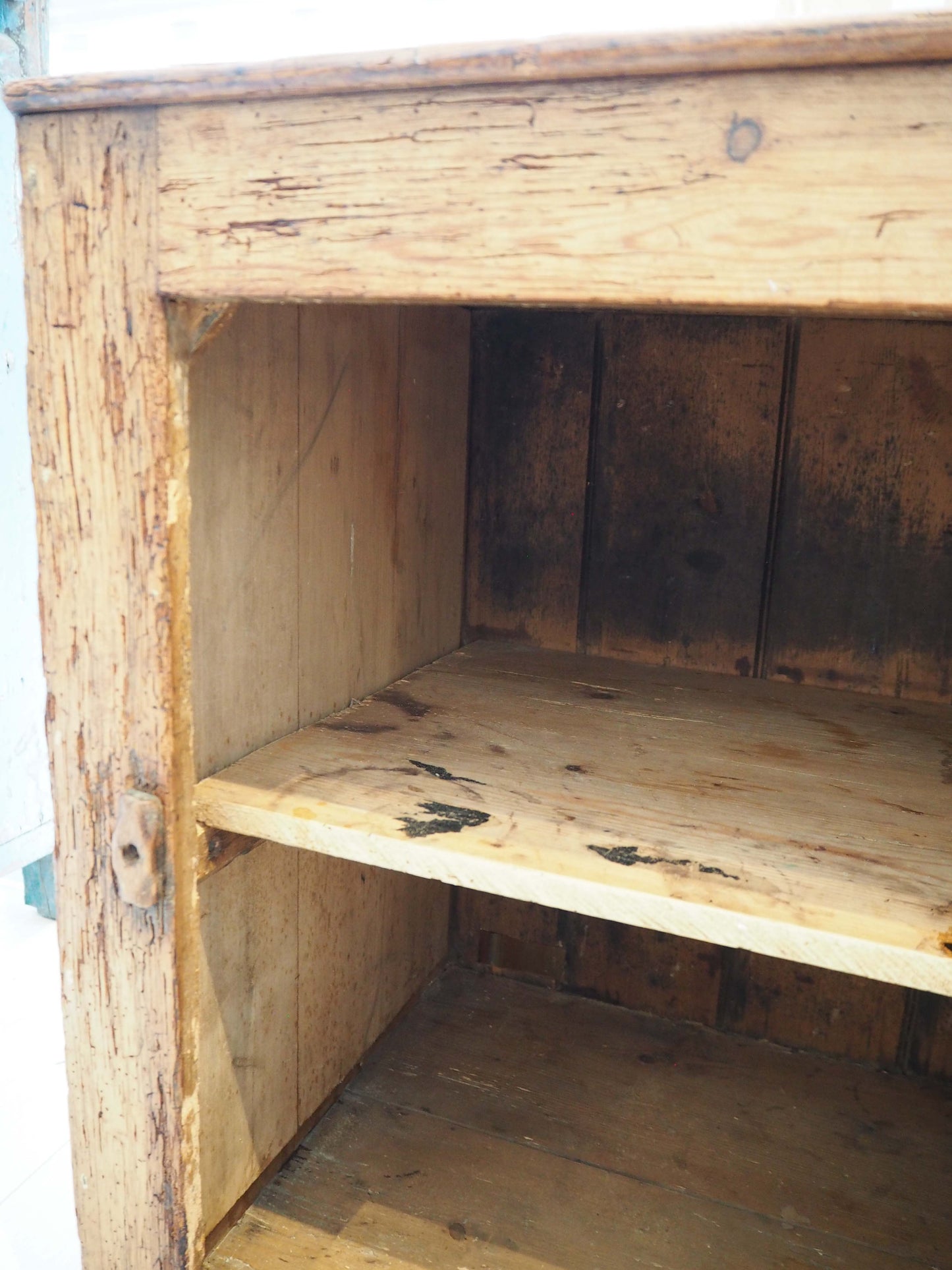 Vintage Antique Pine Meat Safe With Latch / Side Table / Storage Cupboard