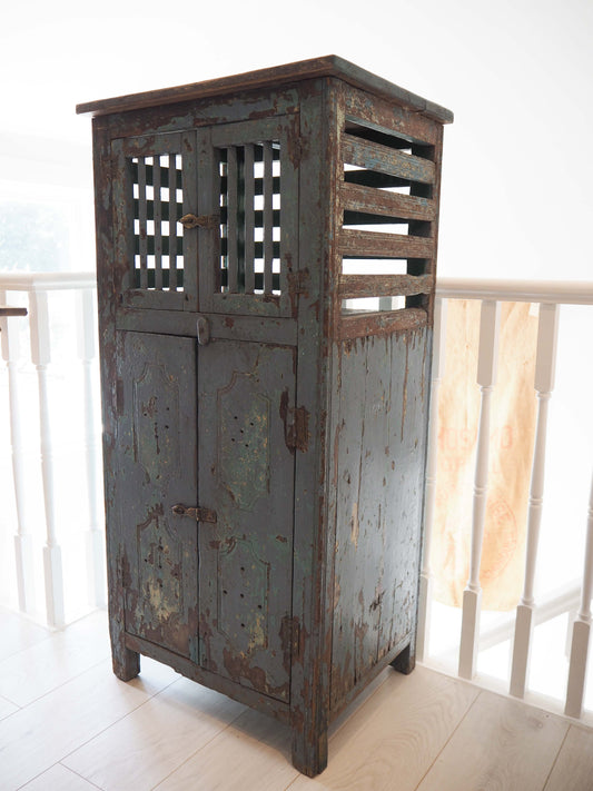 Vintage Antique Indian Teak Food Storage Pantry Cupboard / Original Furniture