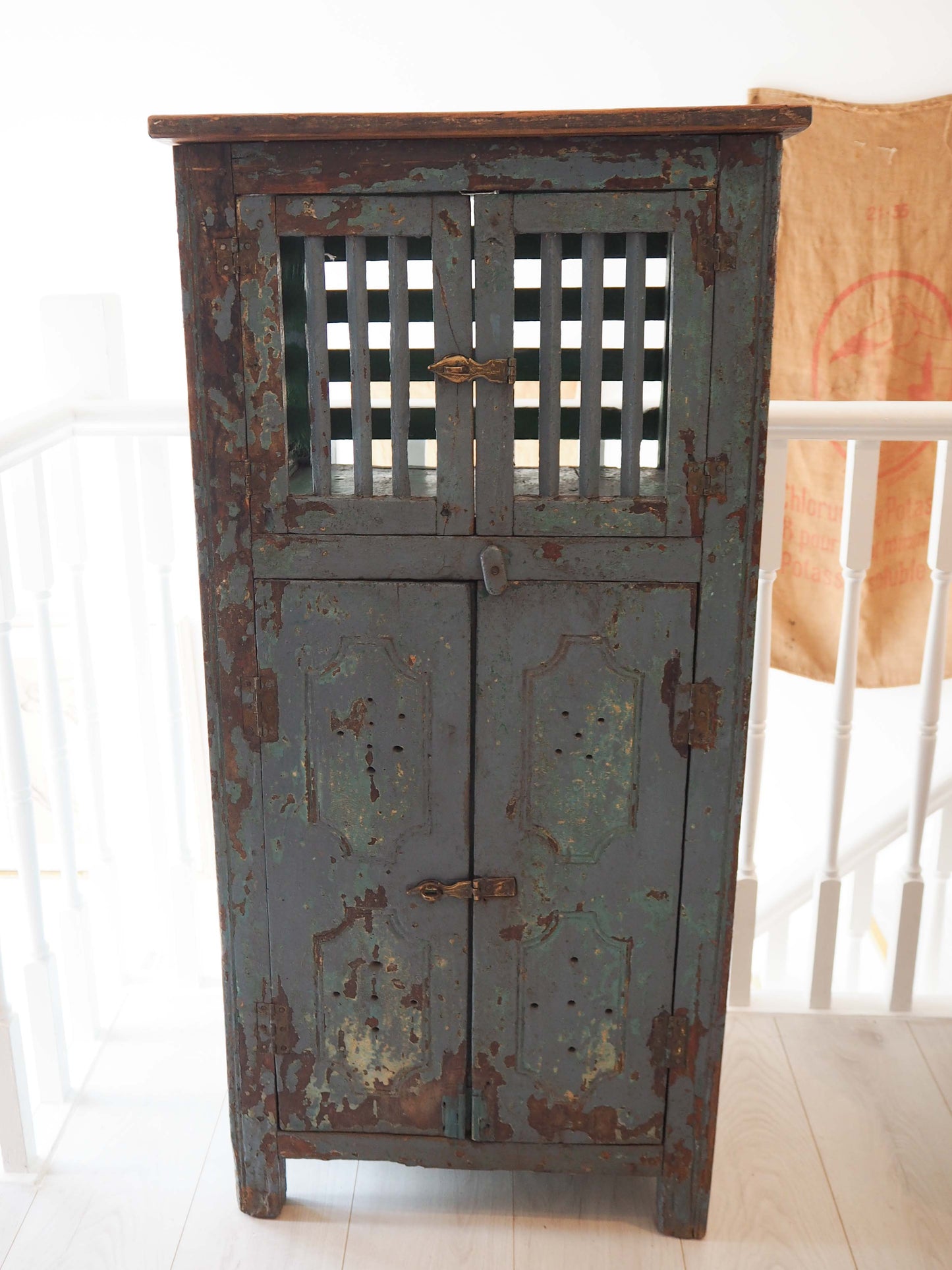 Vintage Antique Indian Teak Food Storage Pantry Cupboard / Original Furniture