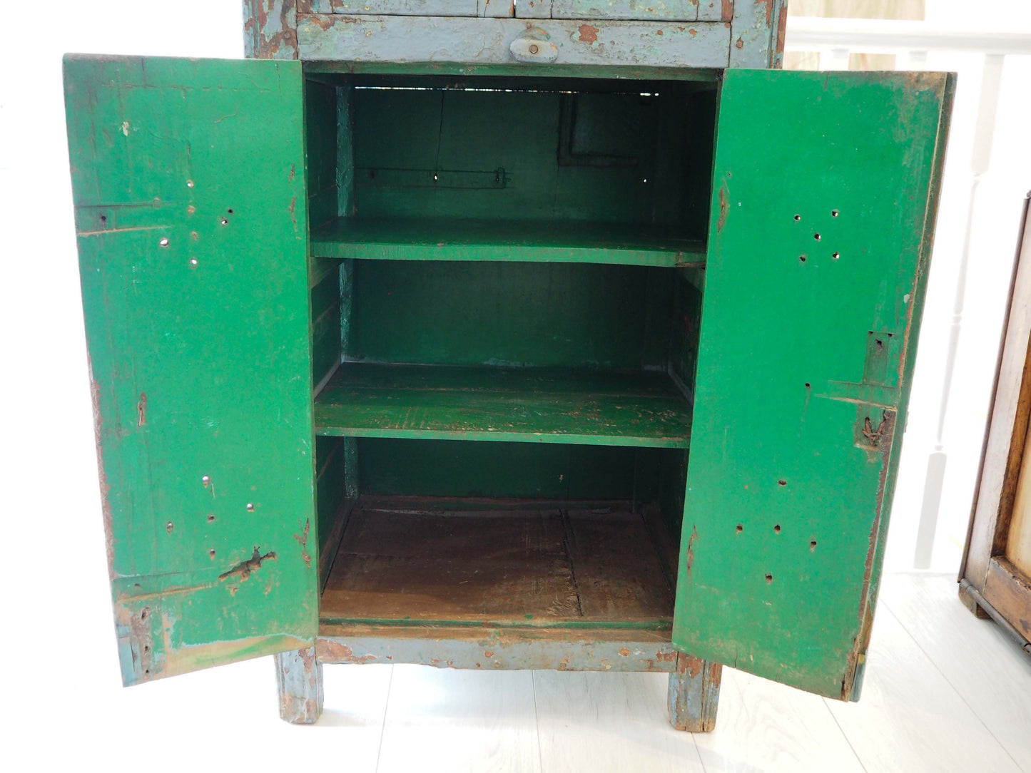 Vintage Antique Indian Teak Food Storage Pantry Cupboard / Original Furniture