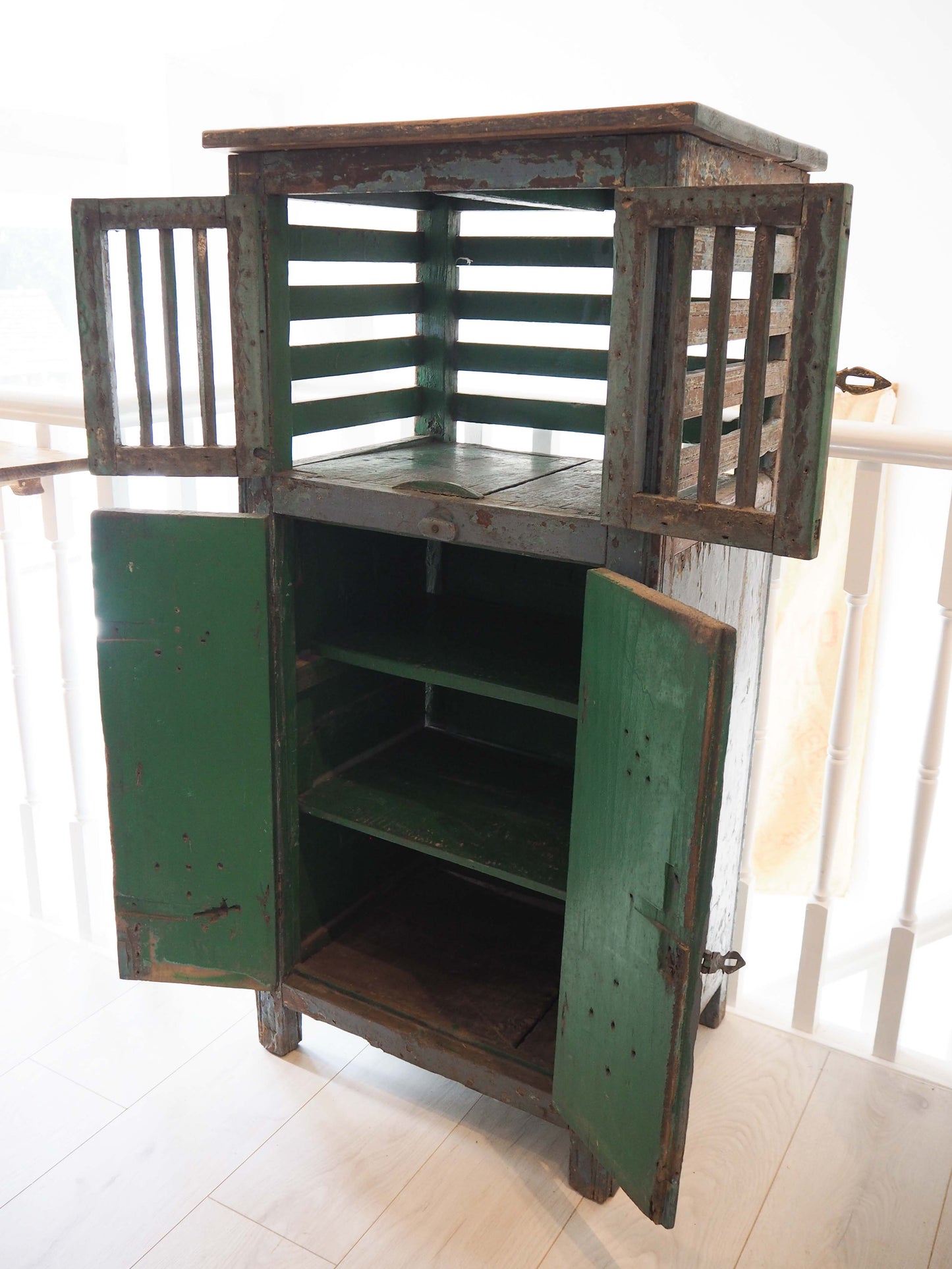 Vintage Antique Indian Teak Food Storage Pantry Cupboard / Original Furniture