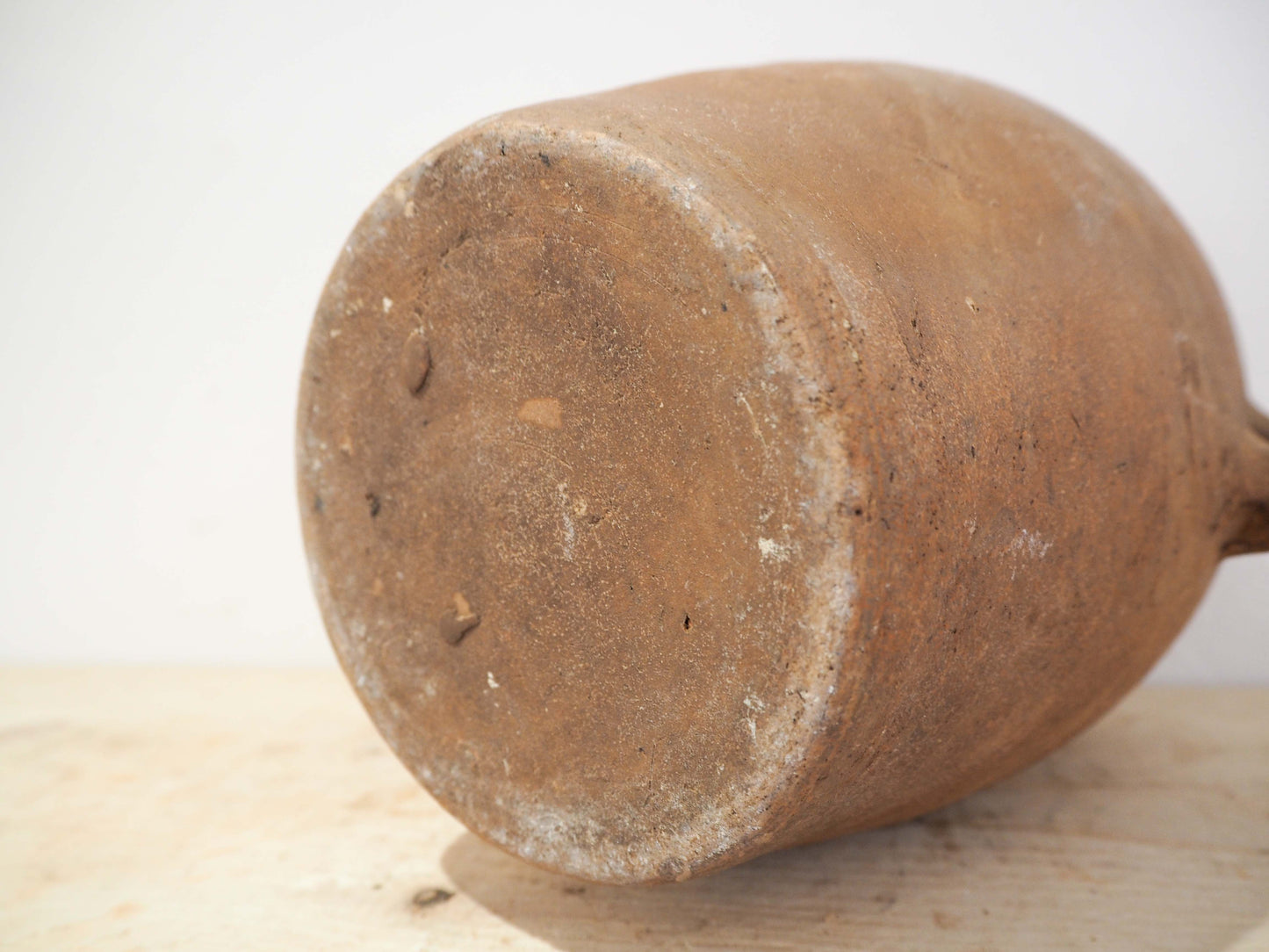 Vintage Antique Rustic French Handmade Olive Confit Pot With Double Handle / Kitchen Storage Jar
