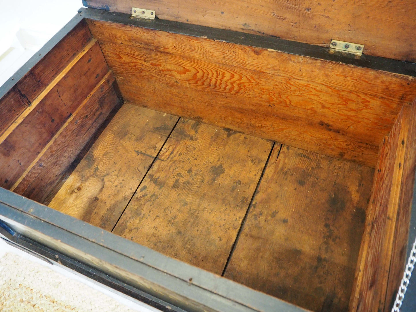Vintage Antique Large Original Wooden Trunk / Coffee Table