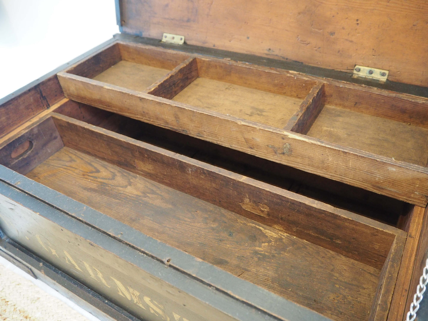 Vintage Antique Large Original Wooden Trunk / Coffee Table