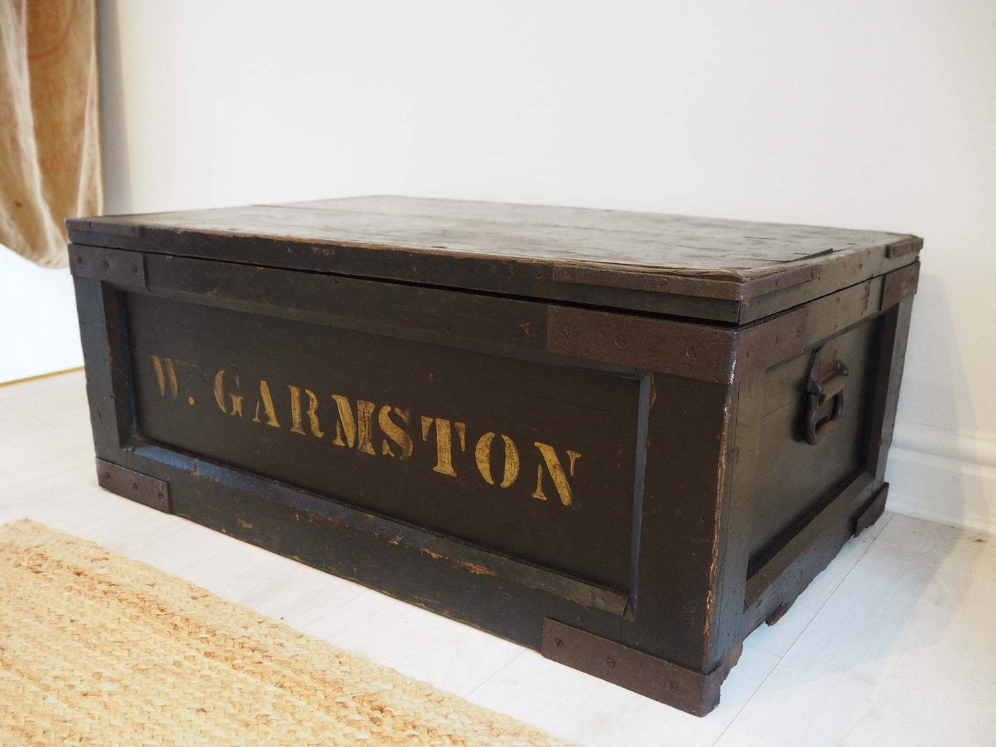 Vintage Antique Large Original Wooden Trunk / Coffee Table