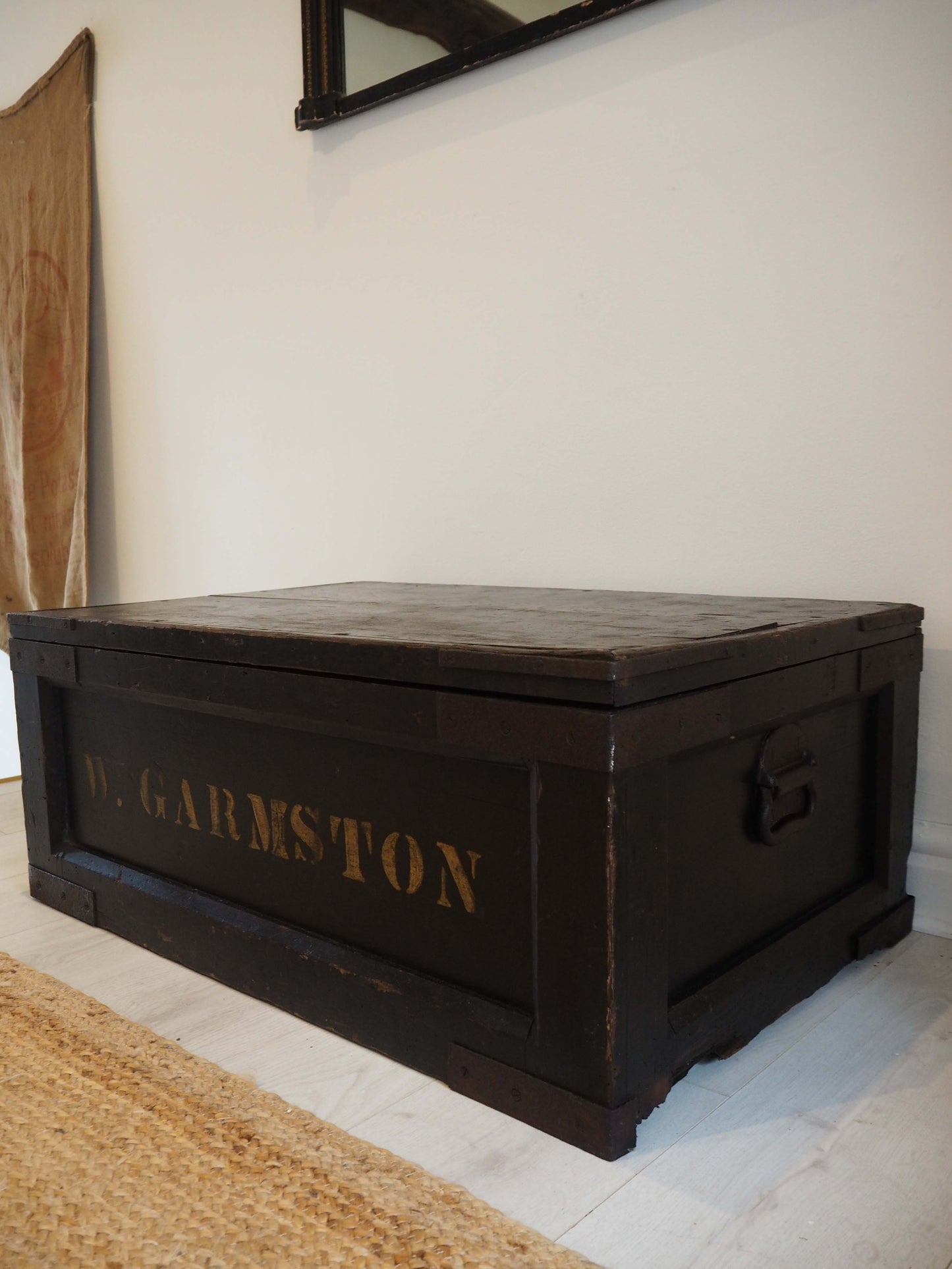 Vintage Antique Large Original Wooden Trunk / Coffee Table