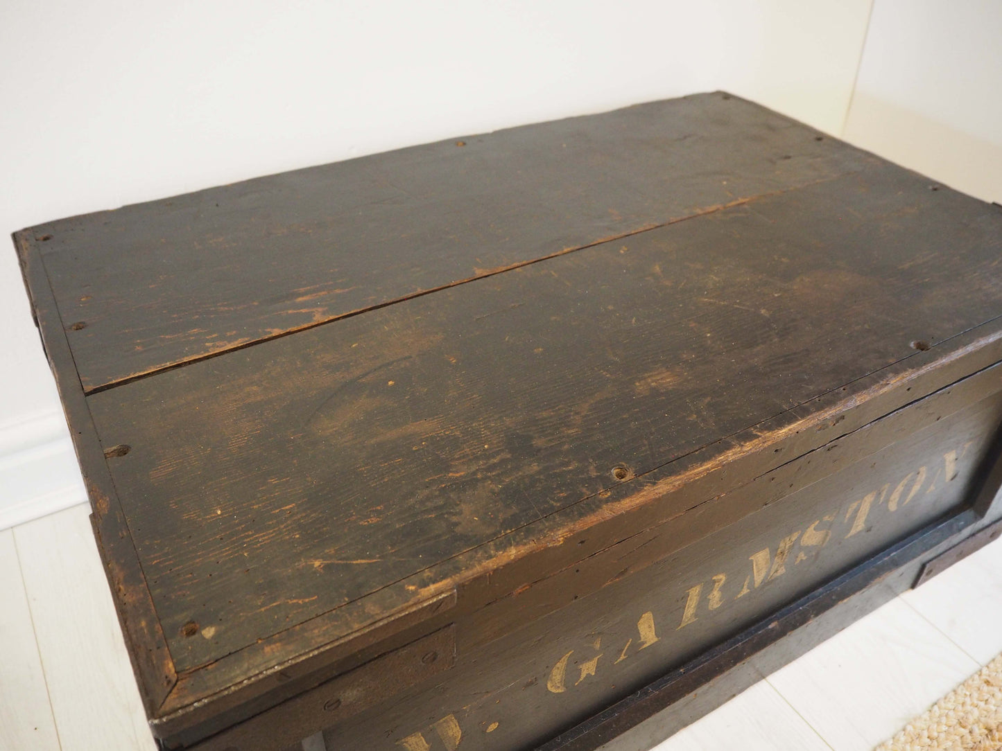 Vintage Antique Large Original Wooden Trunk / Coffee Table