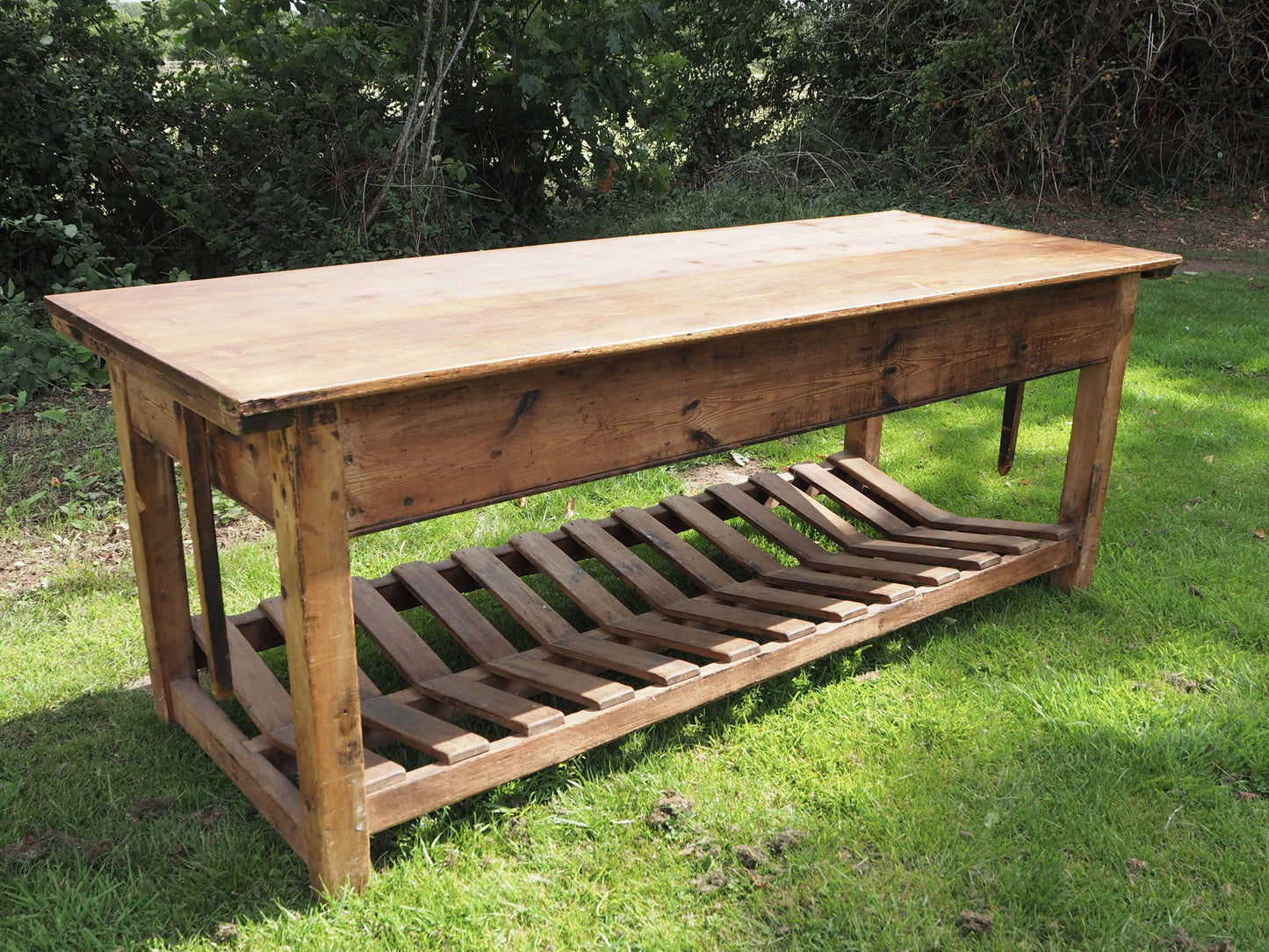 Vintage Antique Large Textile Mill Pitch Pine Inspection Table / Dining Table / Kitchen Island