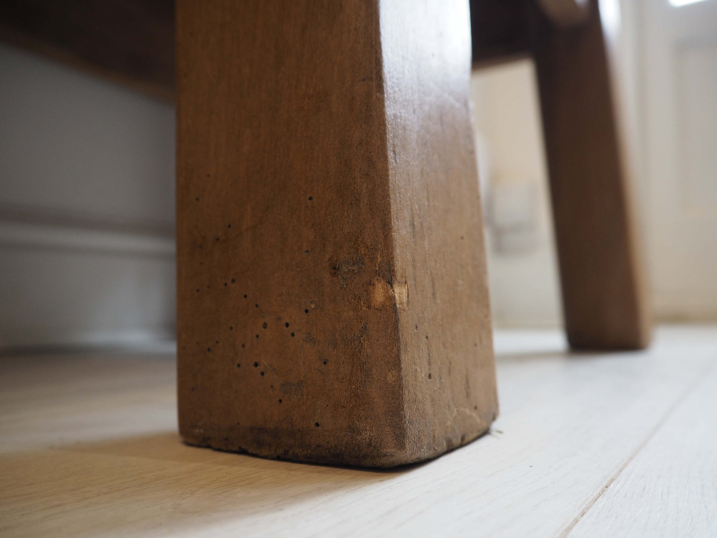 Vintage Antique 20th Century Square Butchers Block on Wooden Stand / Decorative Side Table