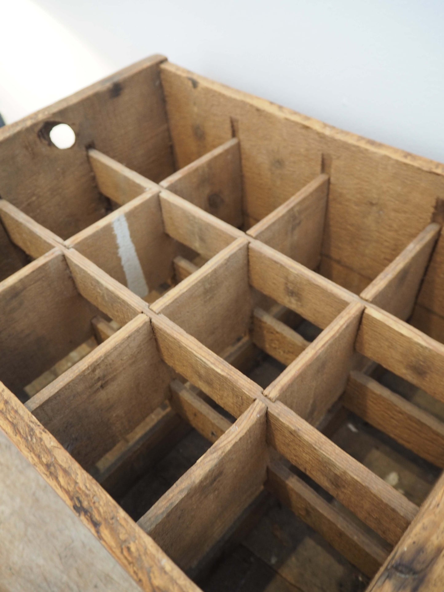 Vintage Antique Old Wooden Advertising Bottle Carrier Box / Storage