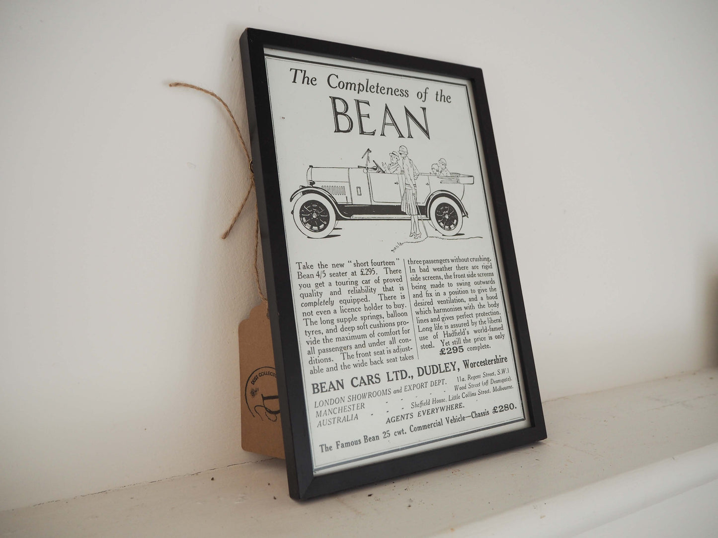 Vintage Car Advertising Poster 'The Completeness of the Bean' / Artwork