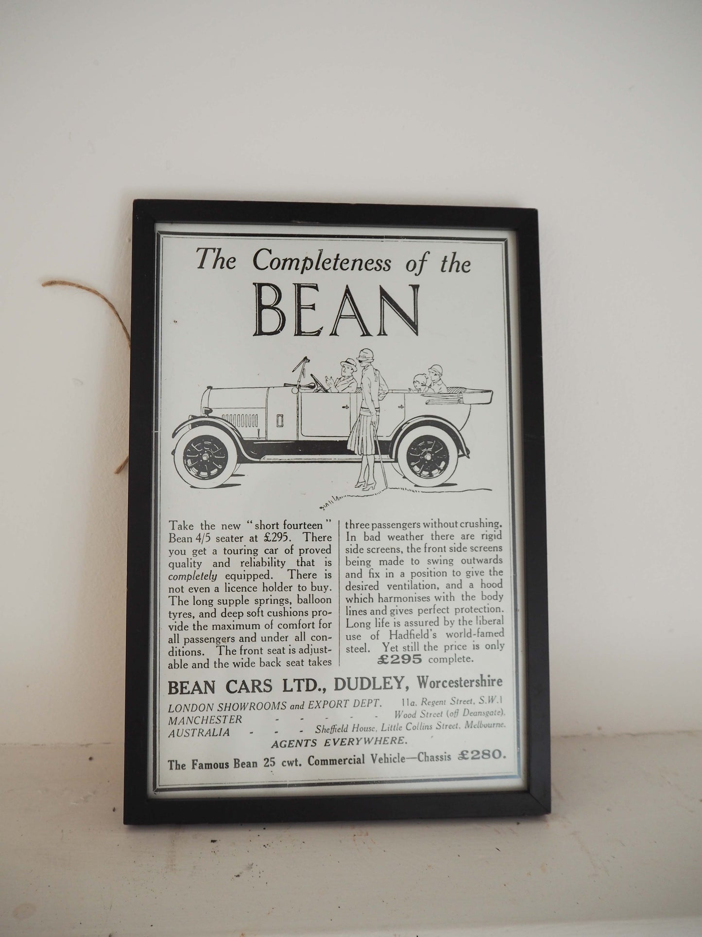 Vintage Car Advertising Poster 'The Completeness of the Bean' / Artwork