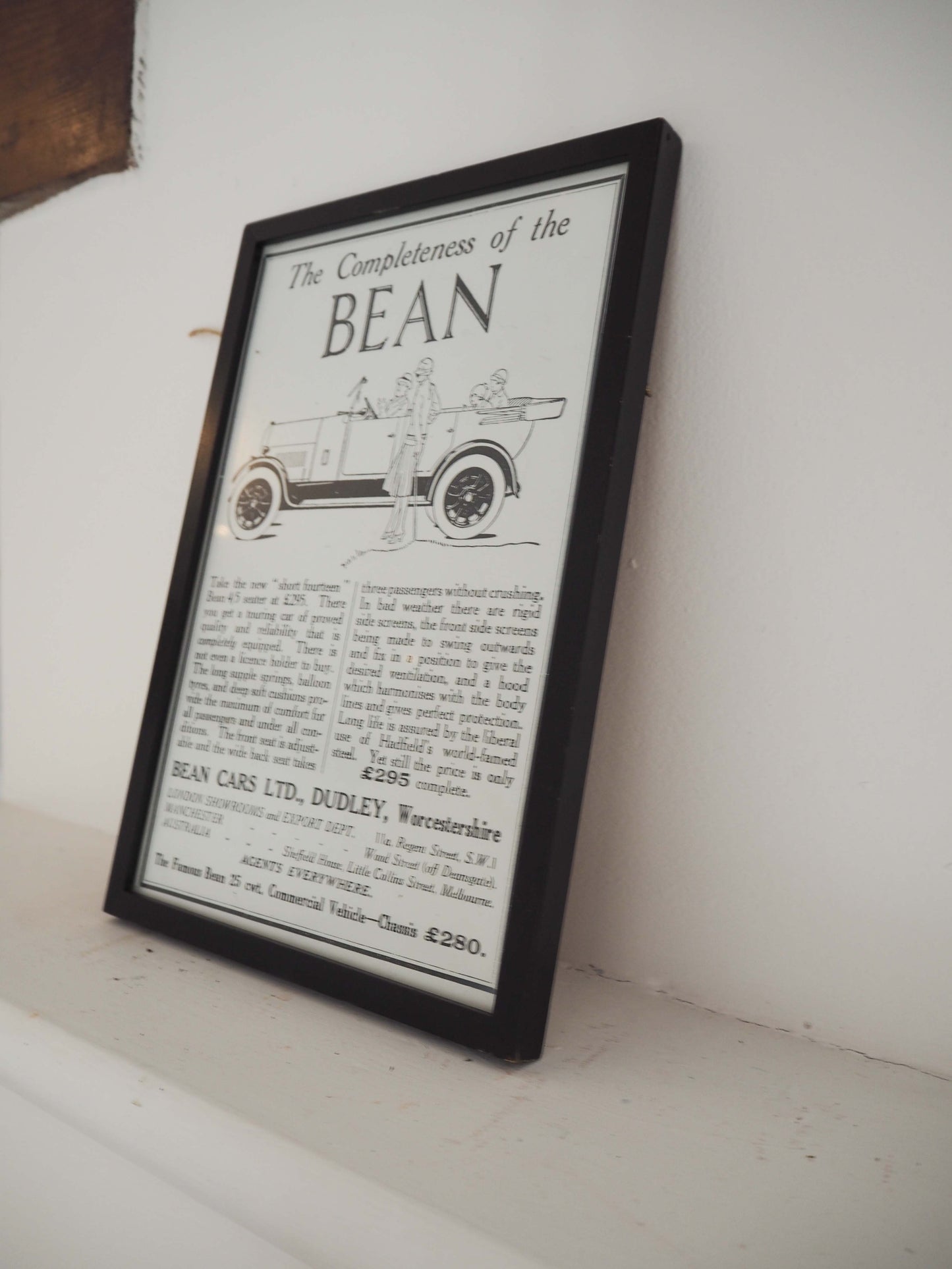 Vintage Car Advertising Poster 'The Completeness of the Bean' / Artwork