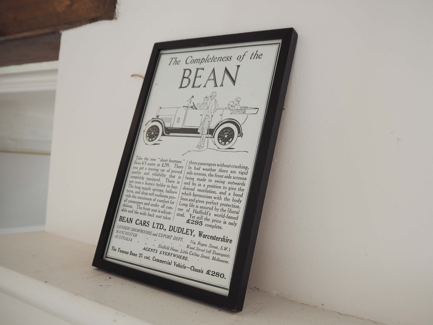 Vintage Car Advertising Poster 'The Completeness of the Bean' / Artwork