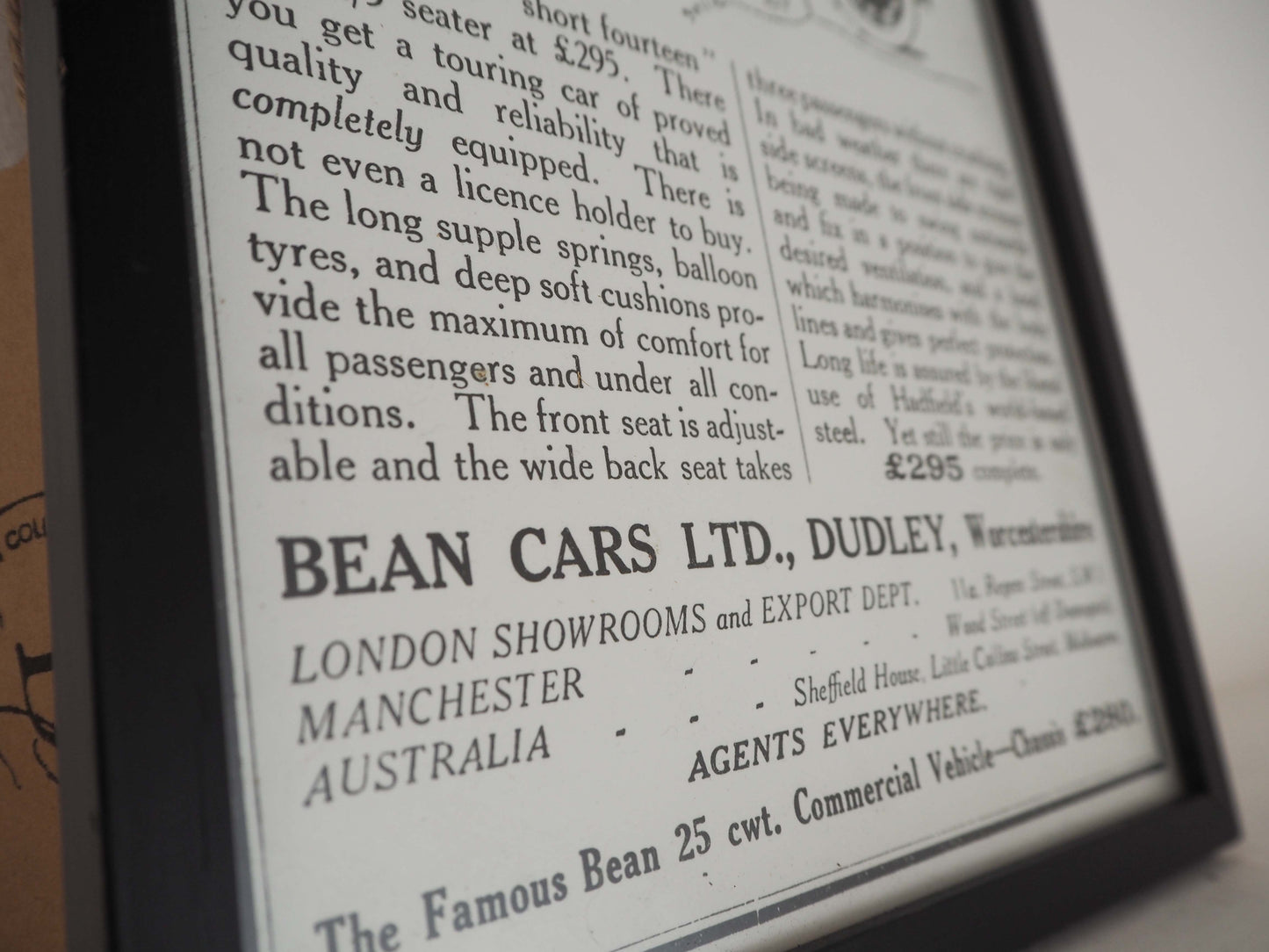 Vintage Car Advertising Poster 'The Completeness of the Bean' / Artwork