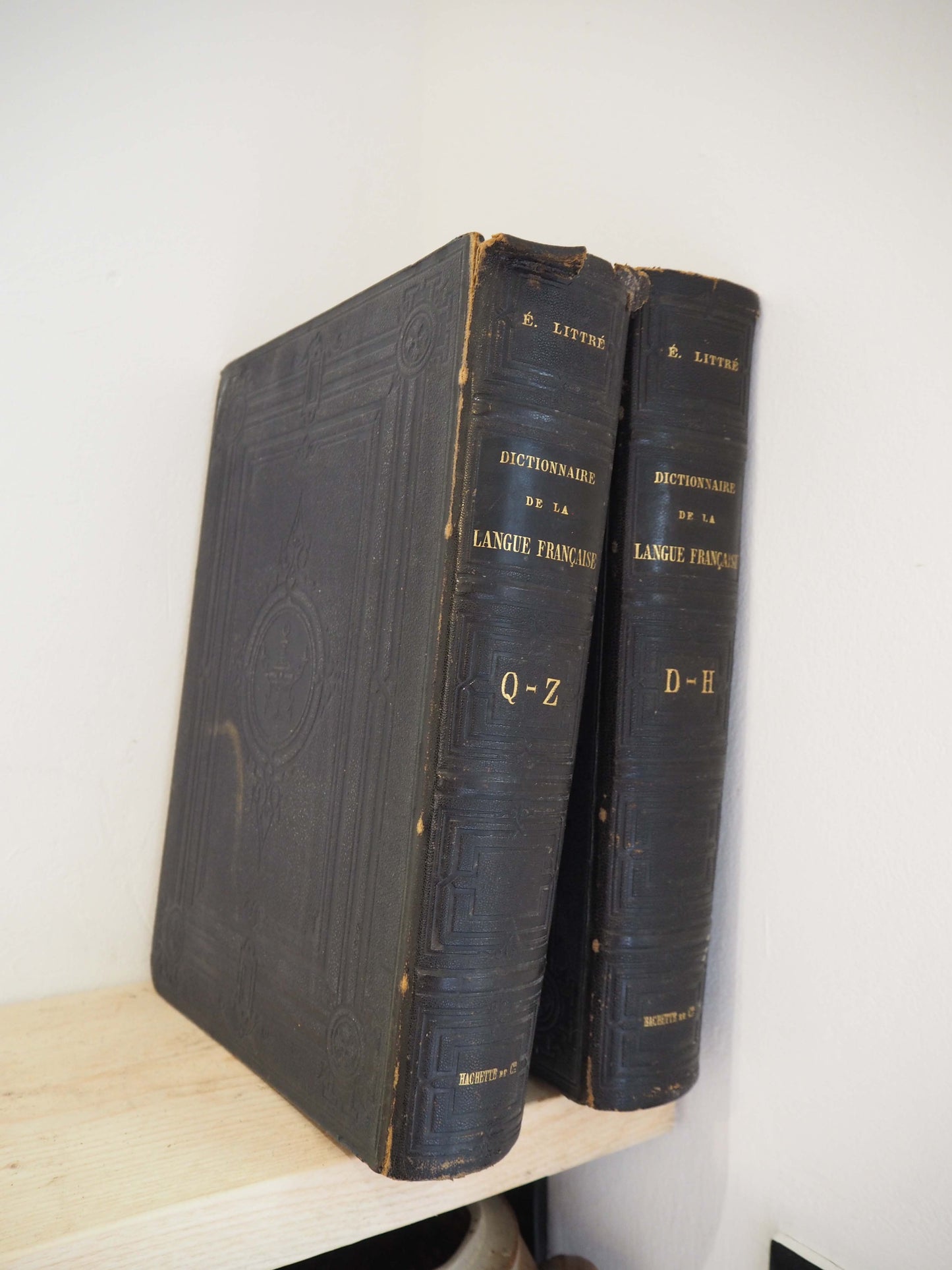 Vintage French Leather Bound Dictionary's / Collective Books (Sold Individually)