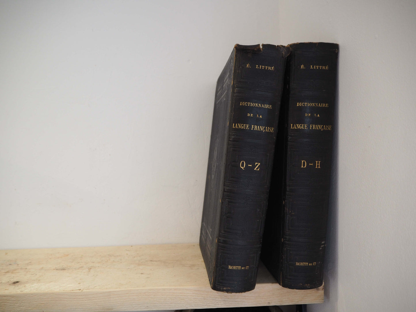 Vintage French Leather Bound Dictionary's / Collective Books (Sold Individually)