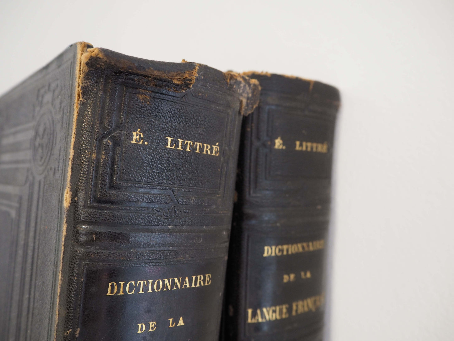 Vintage French Leather Bound Dictionary's / Collective Books (Sold Individually)