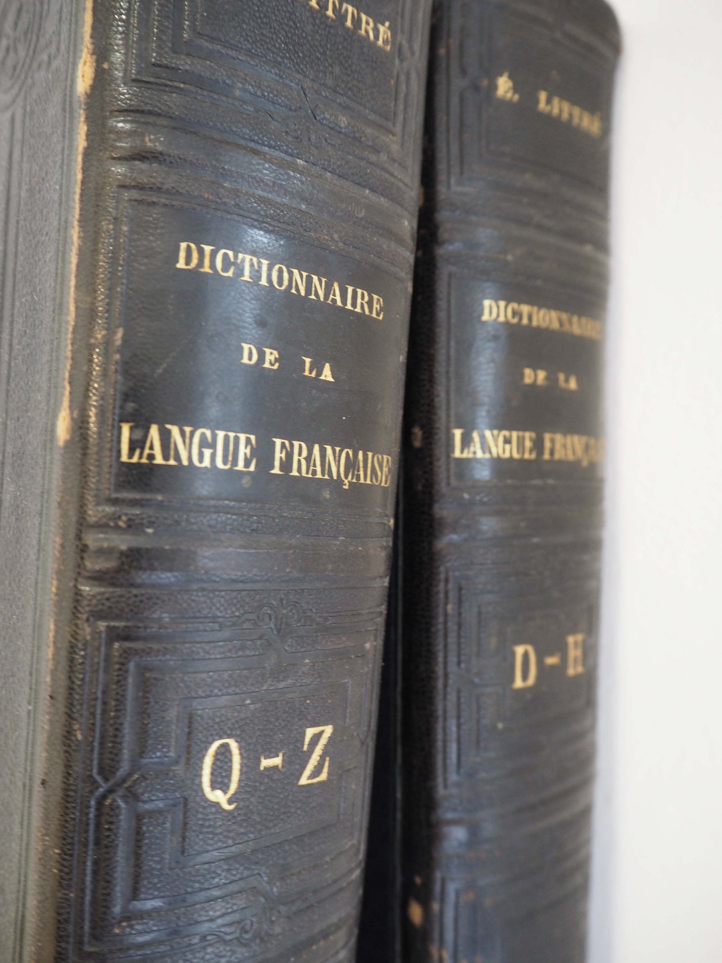 Vintage French Leather Bound Dictionary's / Collective Books (Sold Individually)