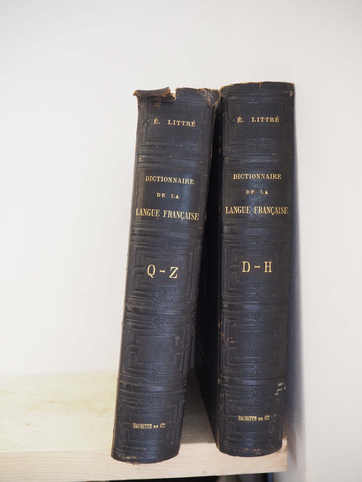 Vintage French Leather Bound Dictionary's / Collective Books (Sold Individually)