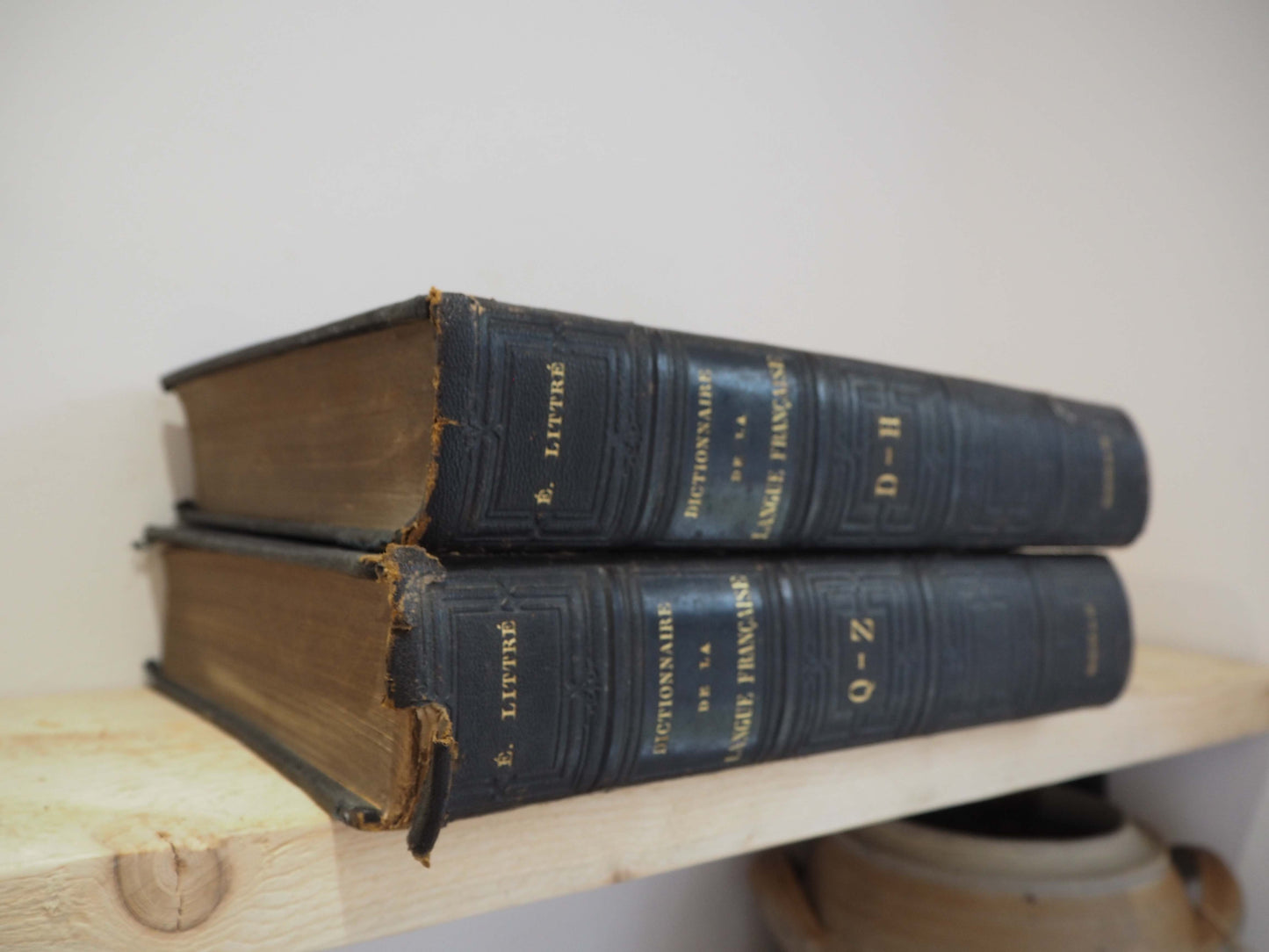 Vintage French Leather Bound Dictionary's / Collective Books (Sold Individually)