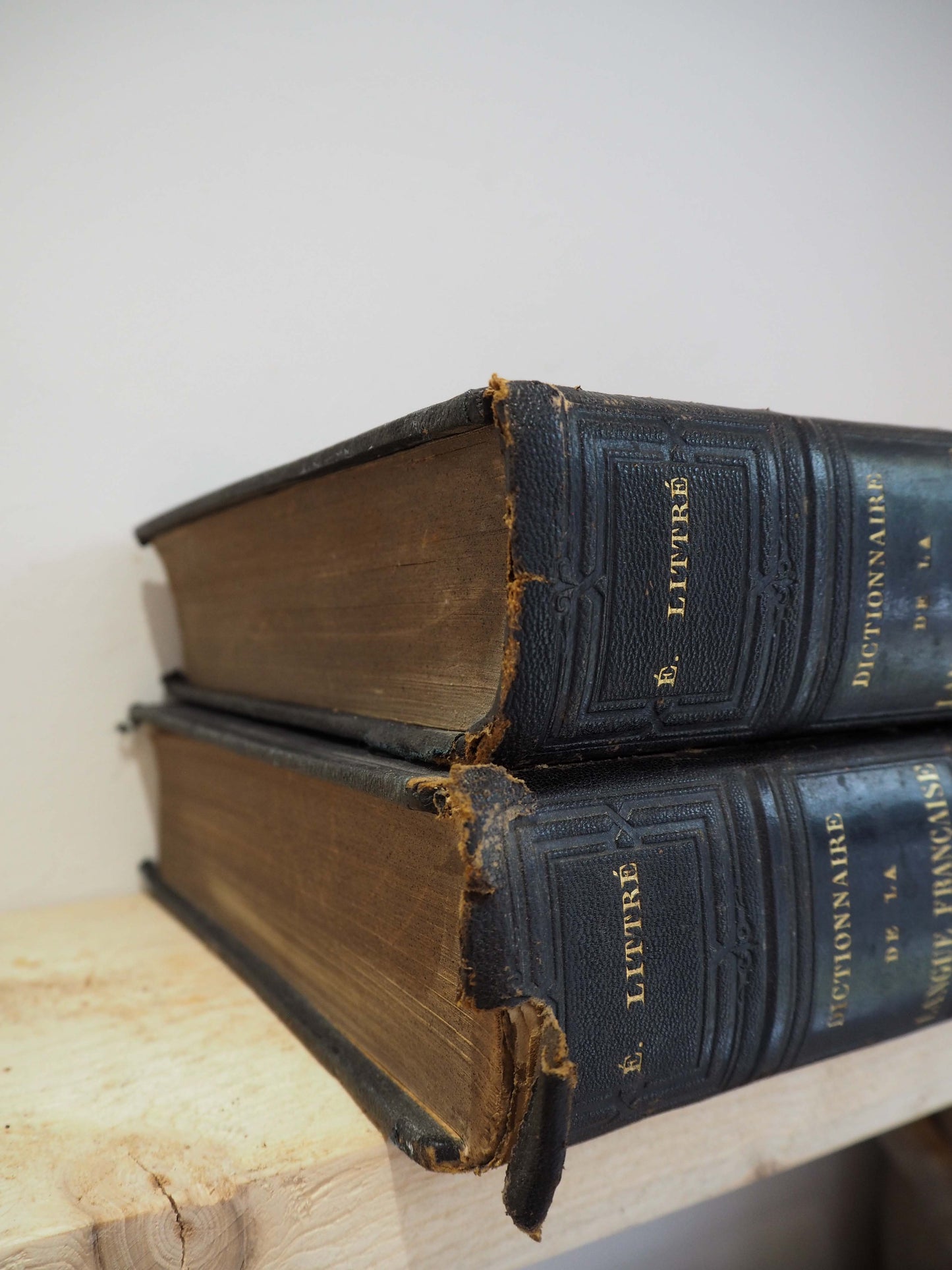Vintage French Leather Bound Dictionary's / Collective Books (Sold Individually)