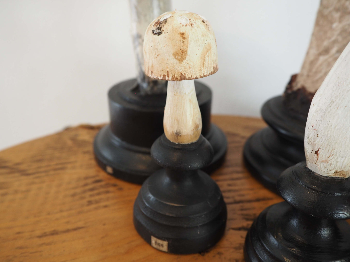 Antique Apothecary Mushroom Fungus Hand-Painted Specimens on Stands