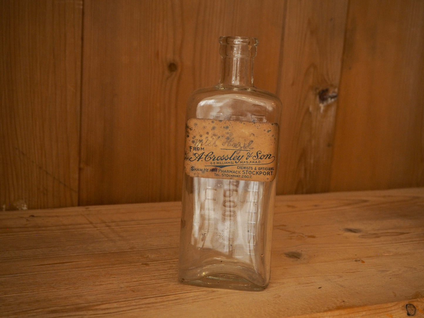 Trio of Vintage / Antique English Apothecary Chemist Bottles With Original Labels (Sold Individually)
