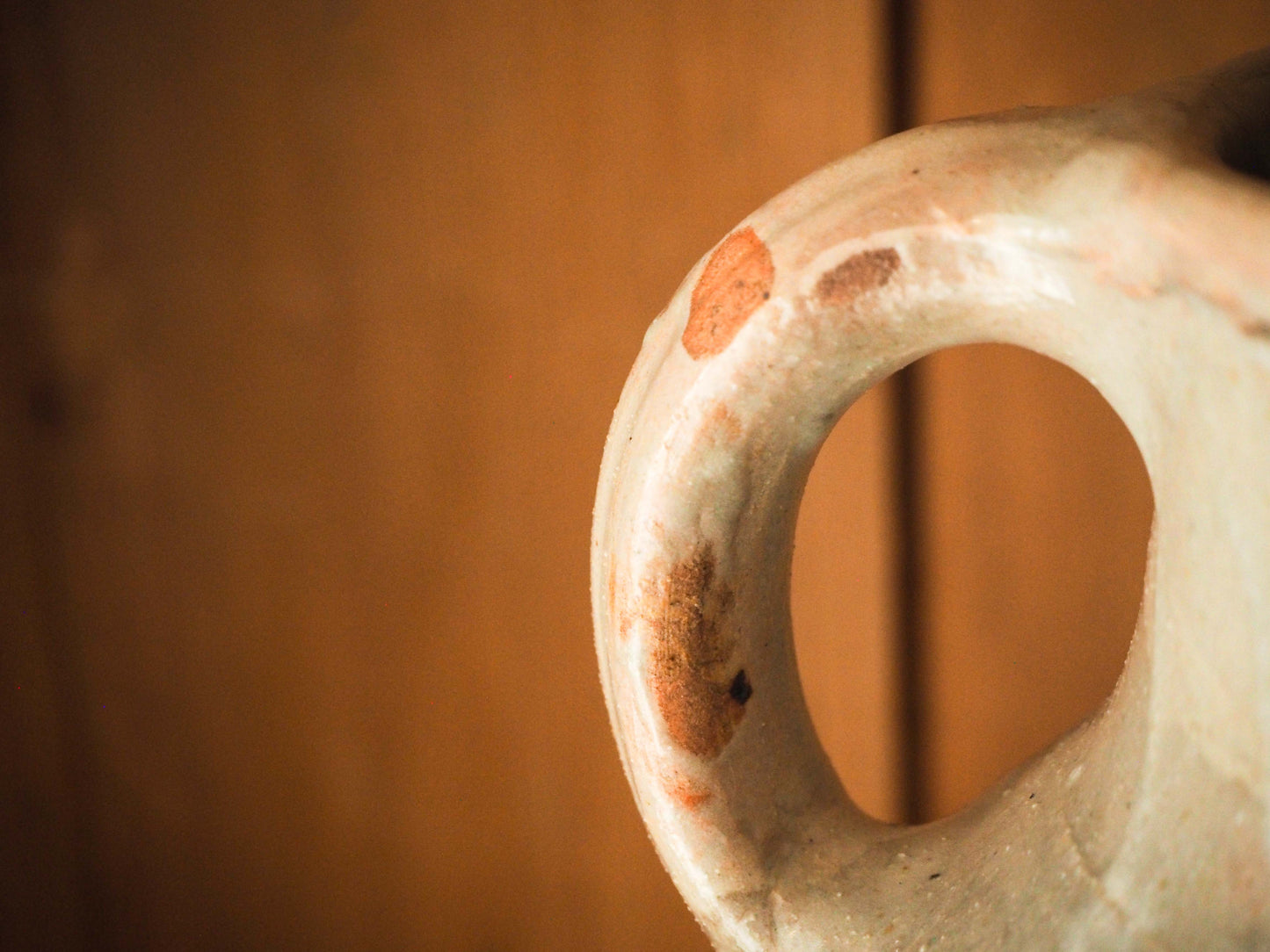 Vintage / Antique Rustic French Grey Large Stoneware Oil Jug / Kitchen Storage Jar