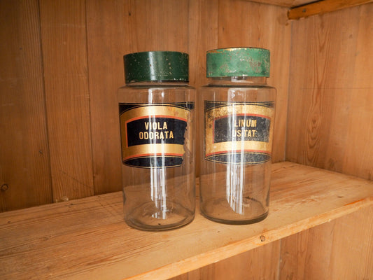 Pair of Vintage / Antique Large Apothecary Chemist Bottles