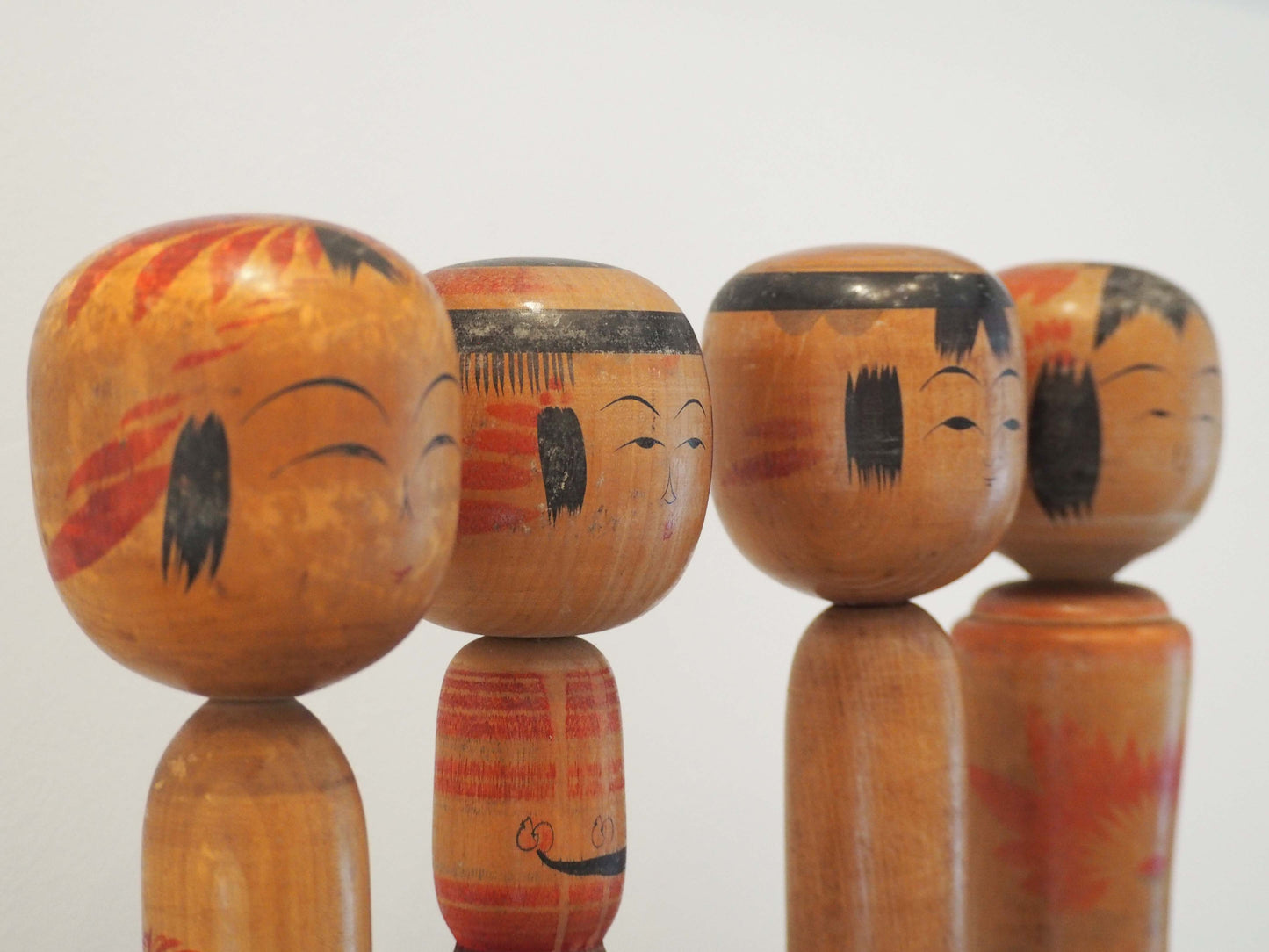 Vintage Antique Wooden Hand-Painted Mid-Century Japanese Kokeshi Dolls (Sold Individually)