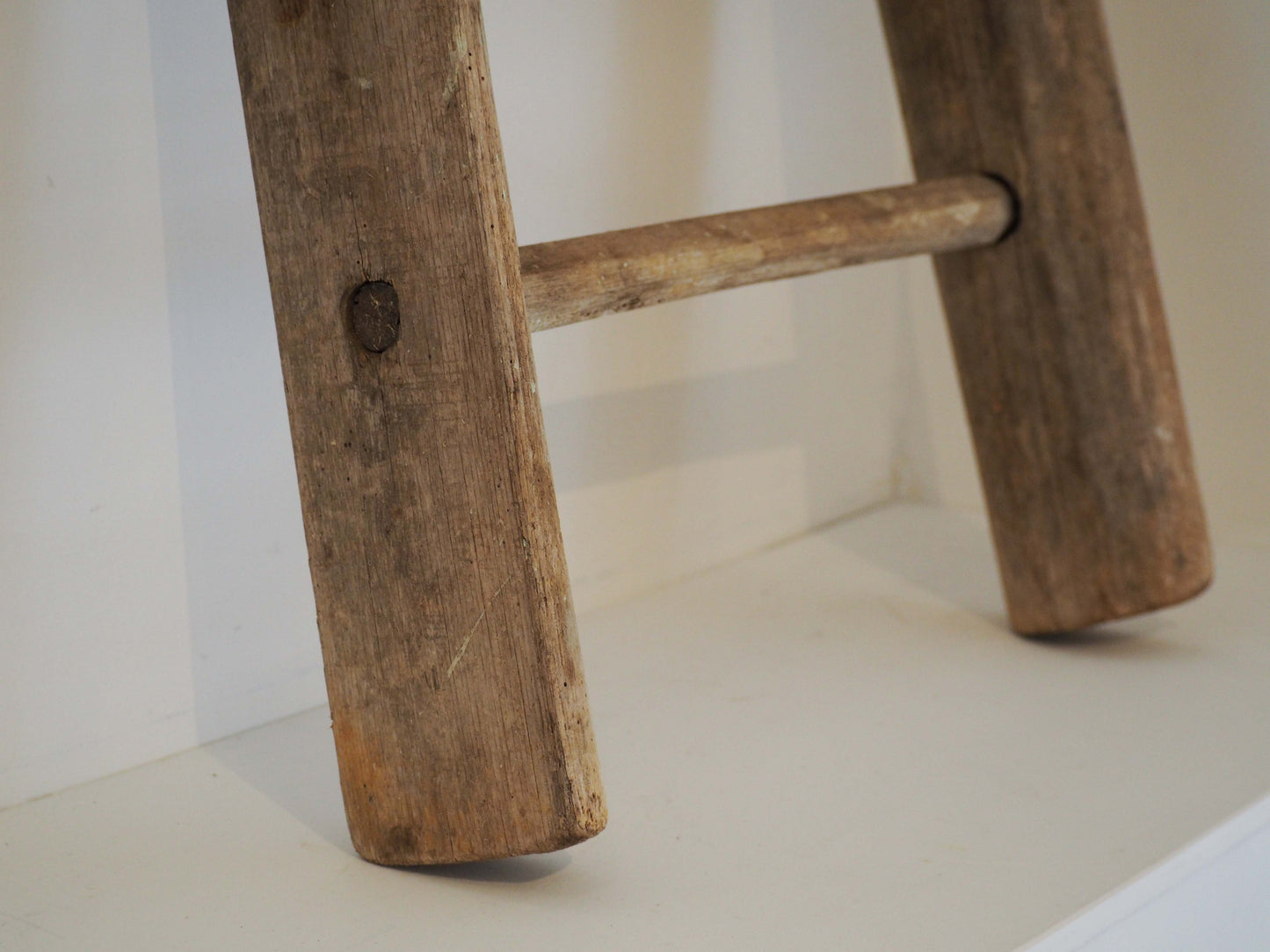 Vintage Small Rustic French Wooden Ladder / Decorative Ladder