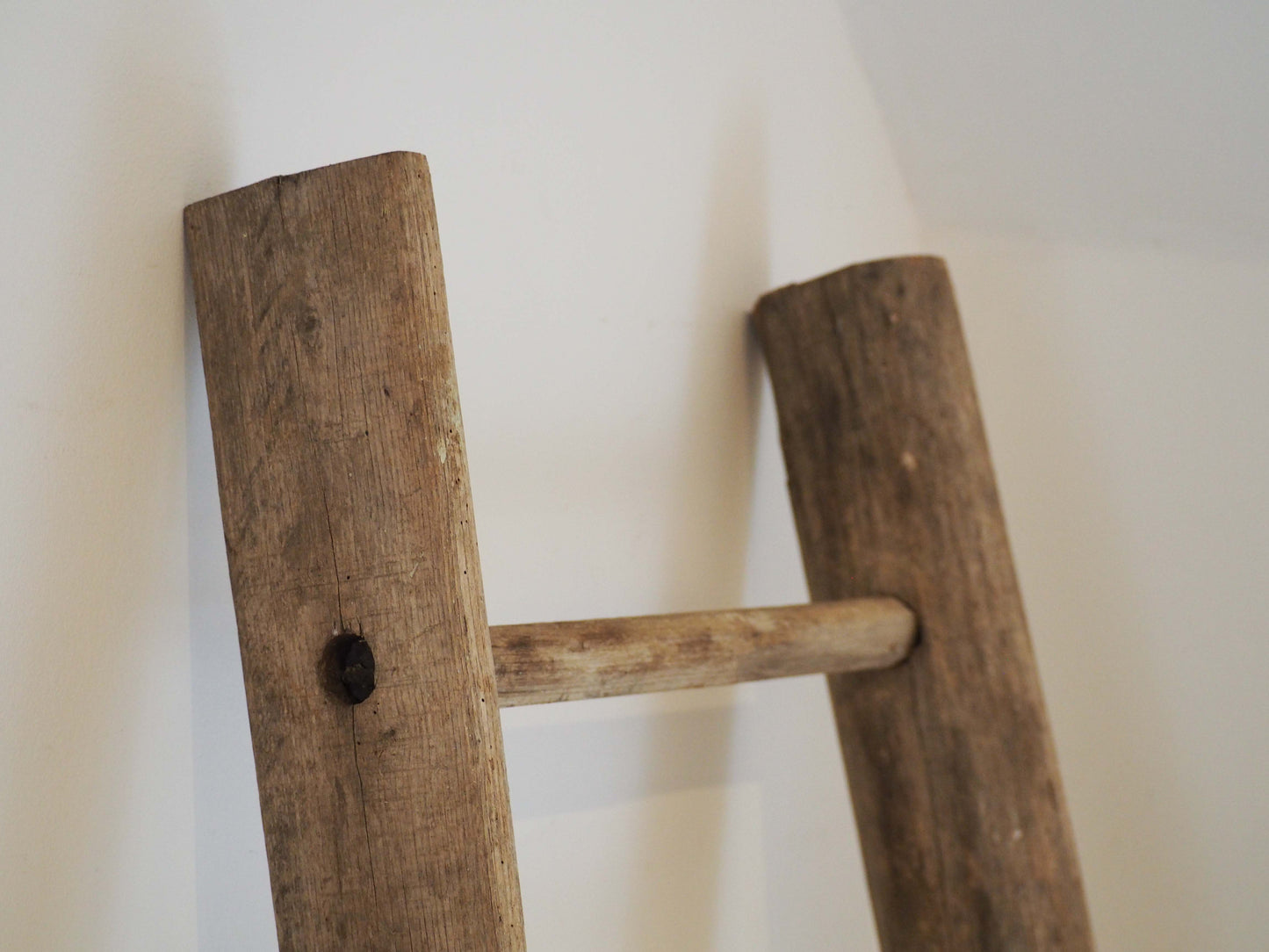 Vintage Small Rustic French Wooden Ladder / Decorative Ladder