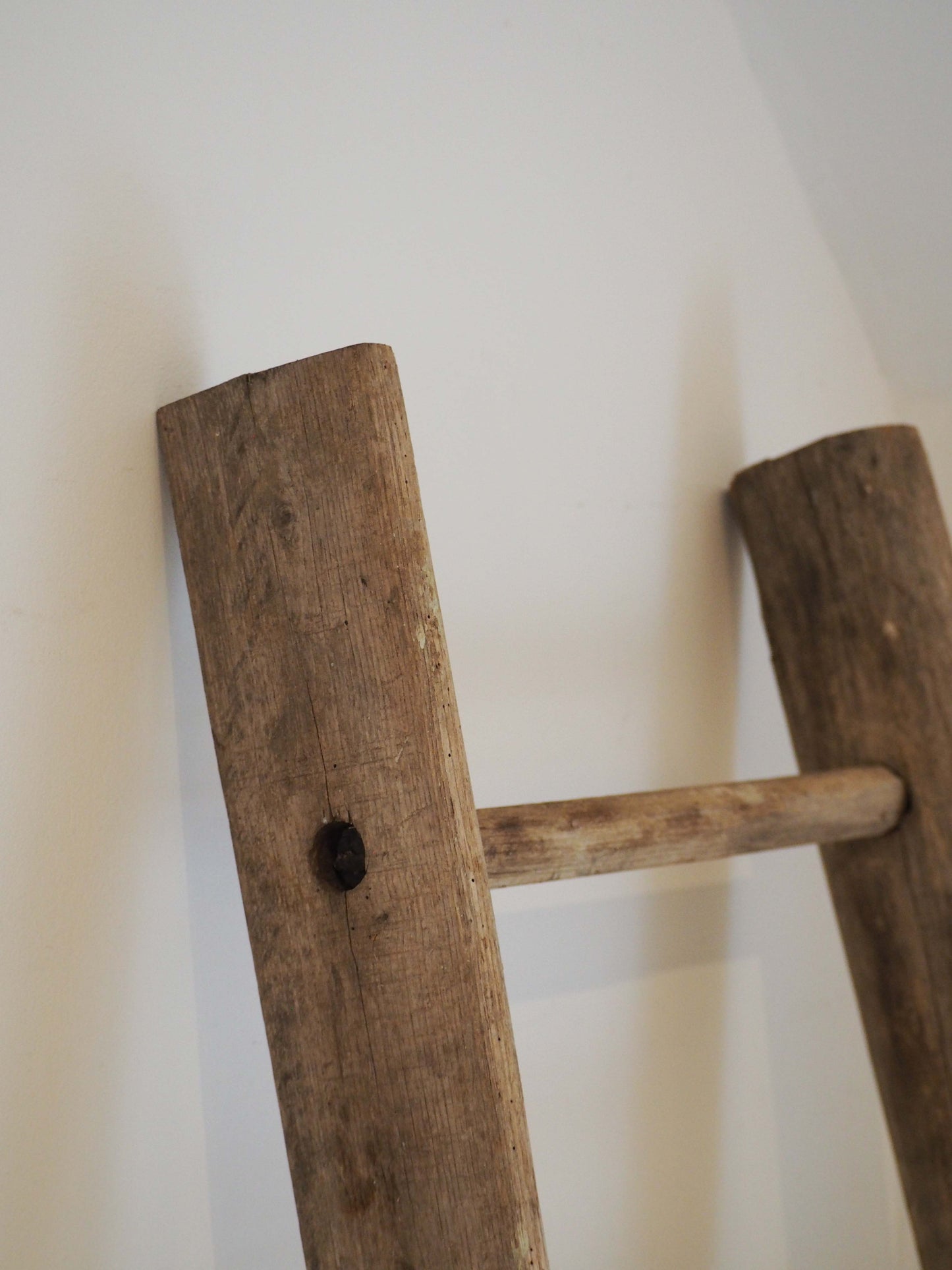 Vintage Small Rustic French Wooden Ladder / Decorative Ladder