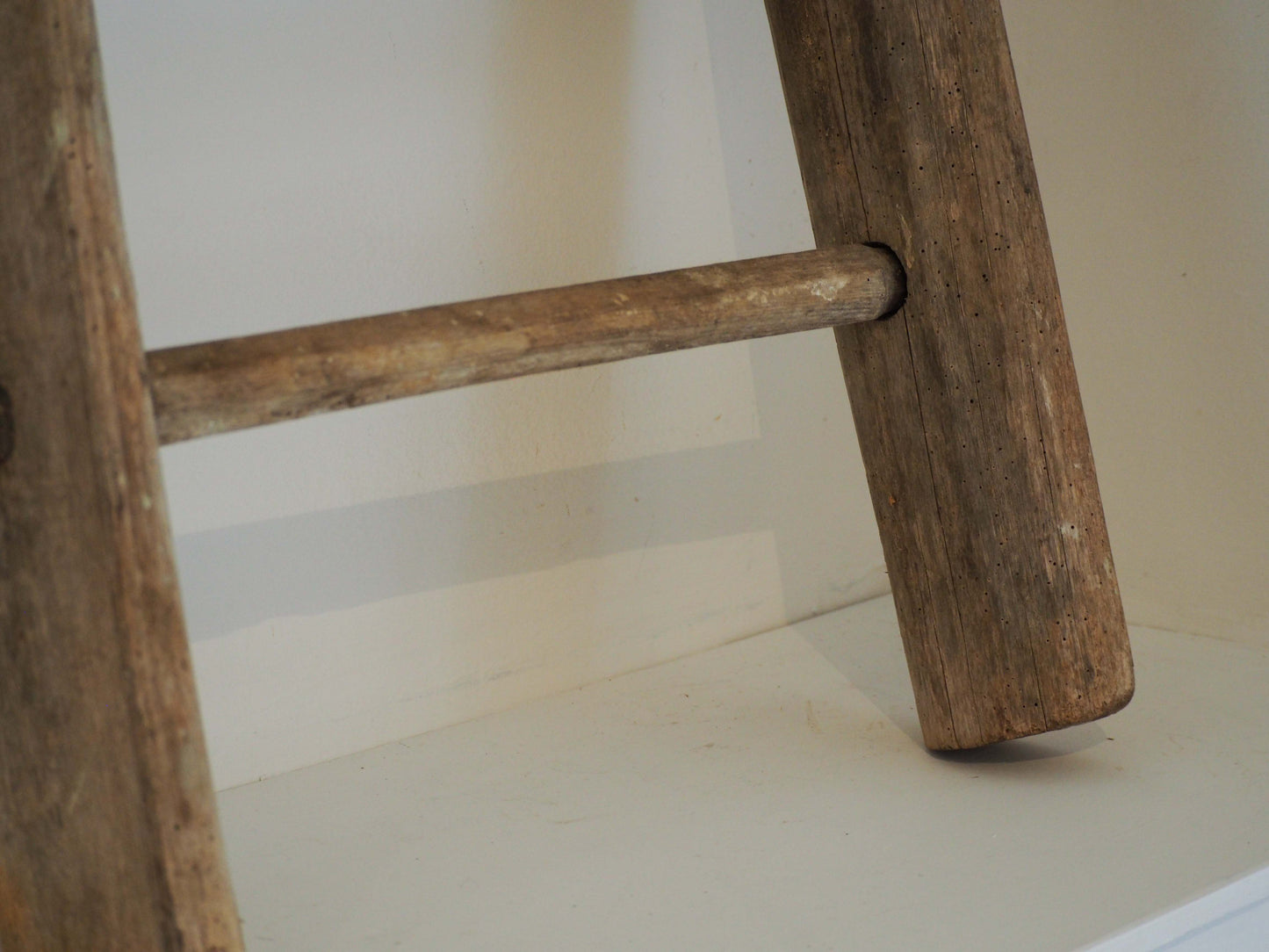 Vintage Small Rustic French Wooden Ladder / Decorative Ladder