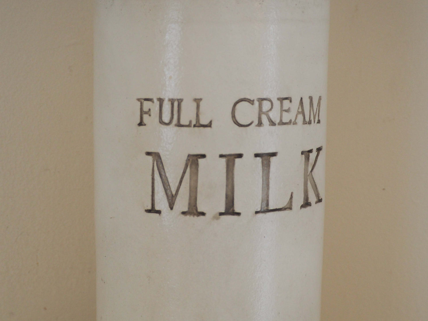 Vintage 'Full Cream Milk' Ceramic Pot With Handle / Kitchen Decor