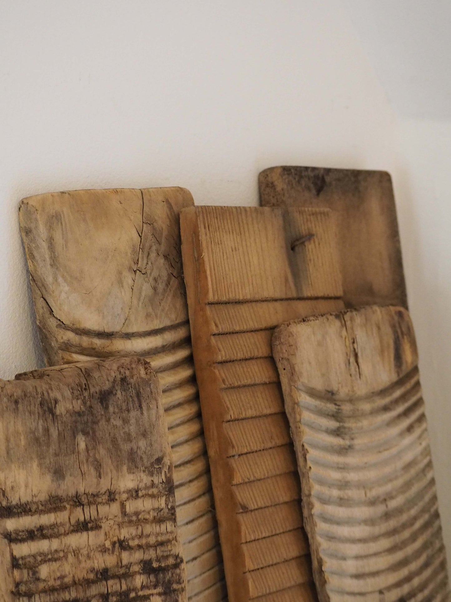 Vintage Antique Wooden Rustic Primitive Elm Ribbed Washboard (Sold Individually)