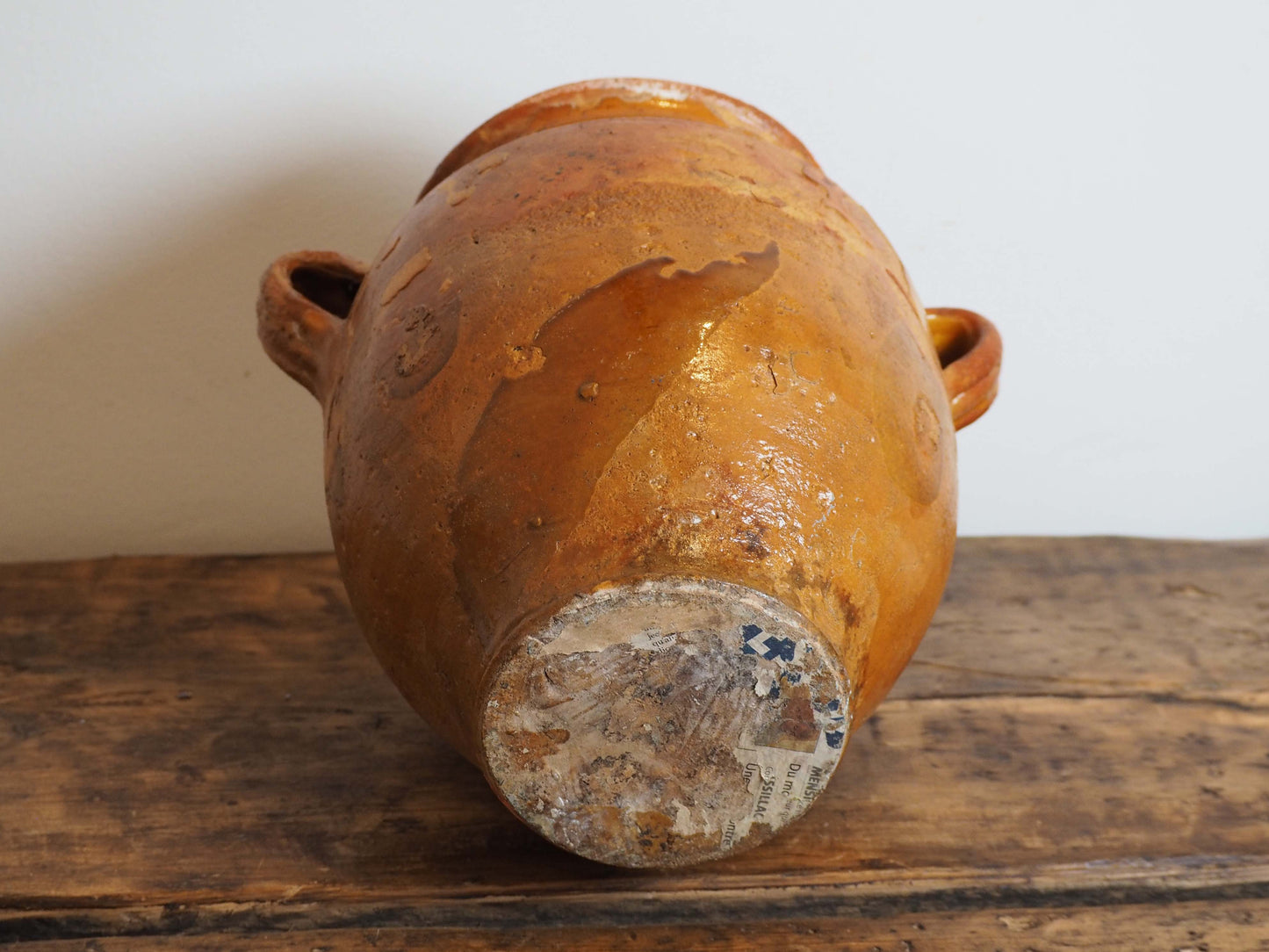Vintage Antique French Yellow Glazed Confit Pot / Preservation Pot