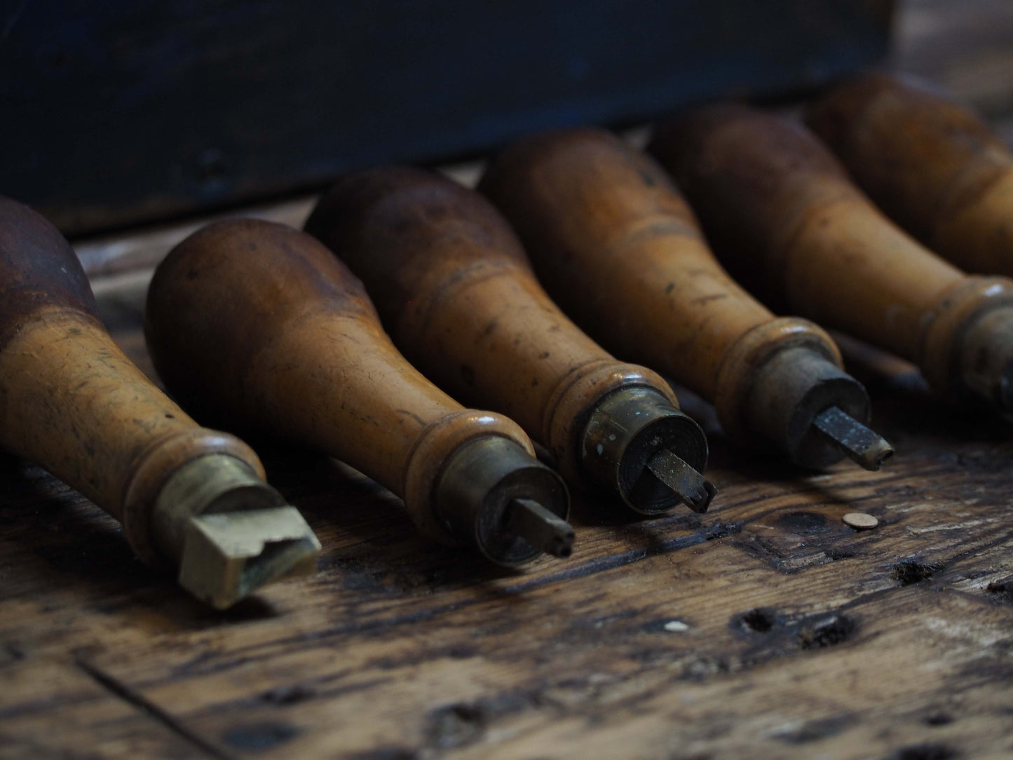 Vintage Antique Leather Working Tools and Storage Box