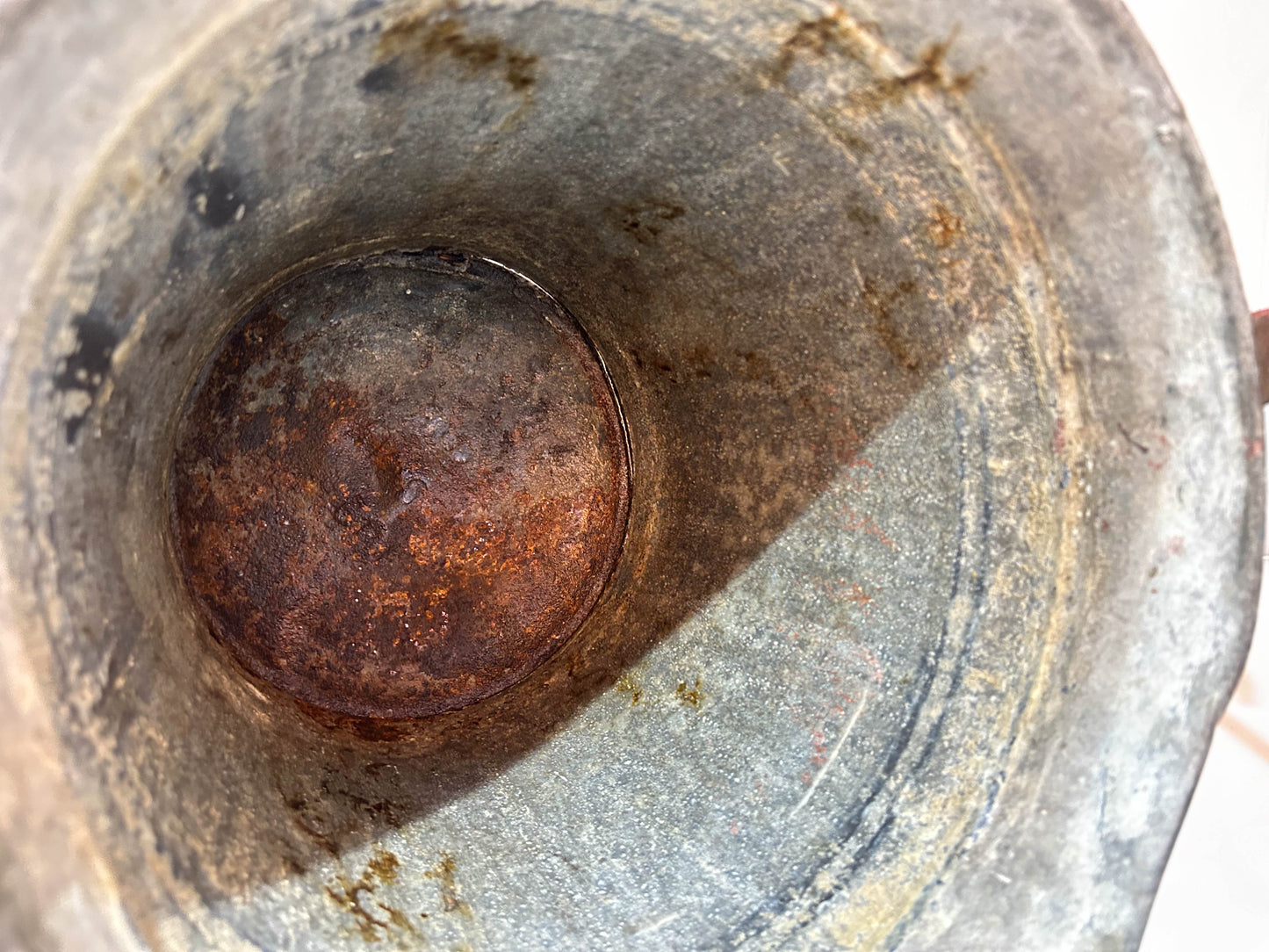 Vintage Antique Red Galvanised Fire Bucket