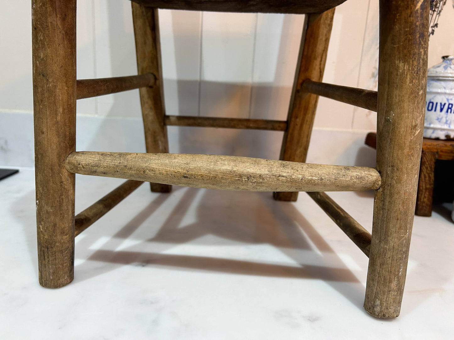 Vintage Antique Victorian Rustic Child's Wooden Church Chair