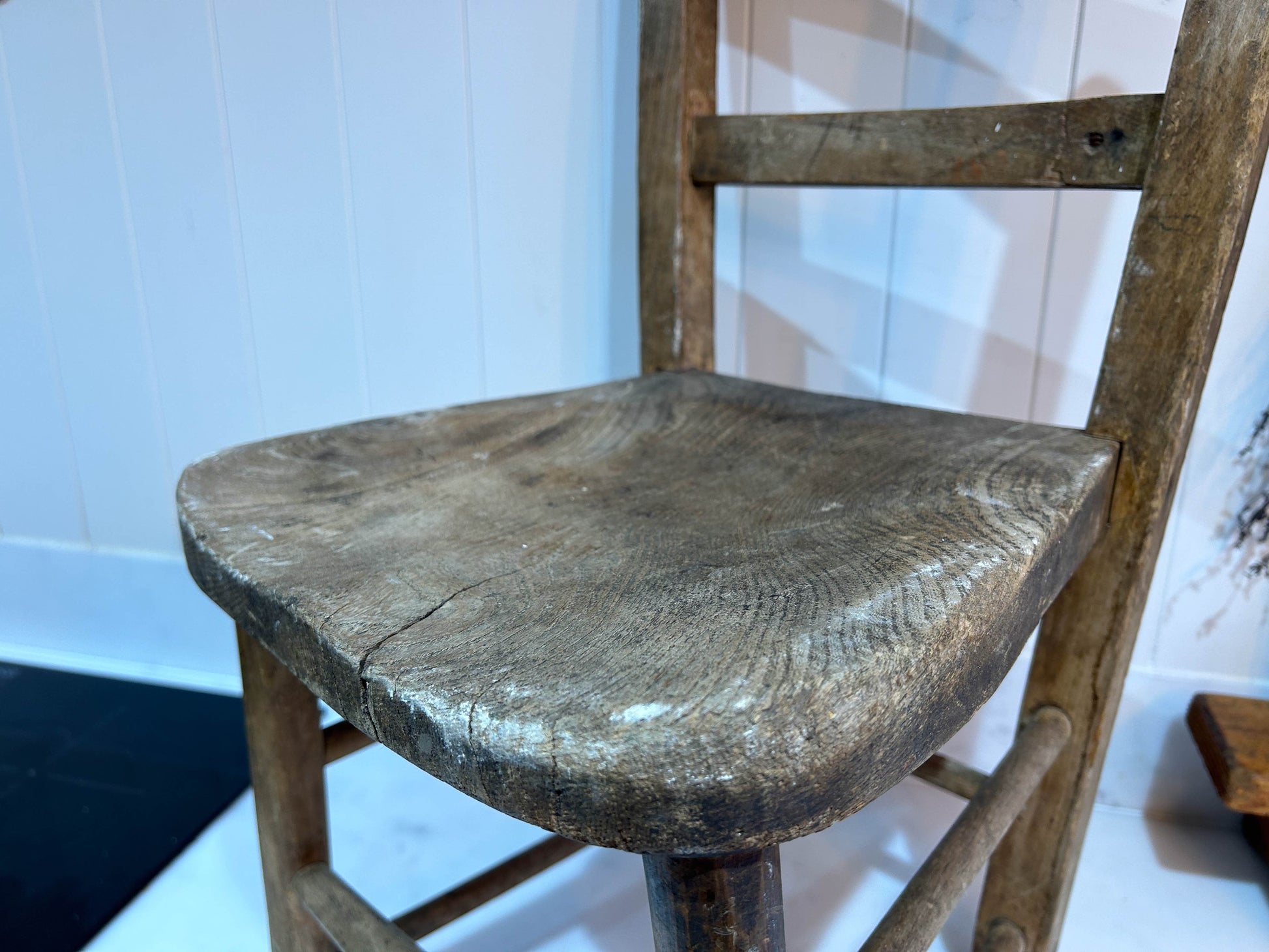 Vintage Antique Victorian Rustic Child's Wooden Church Chair